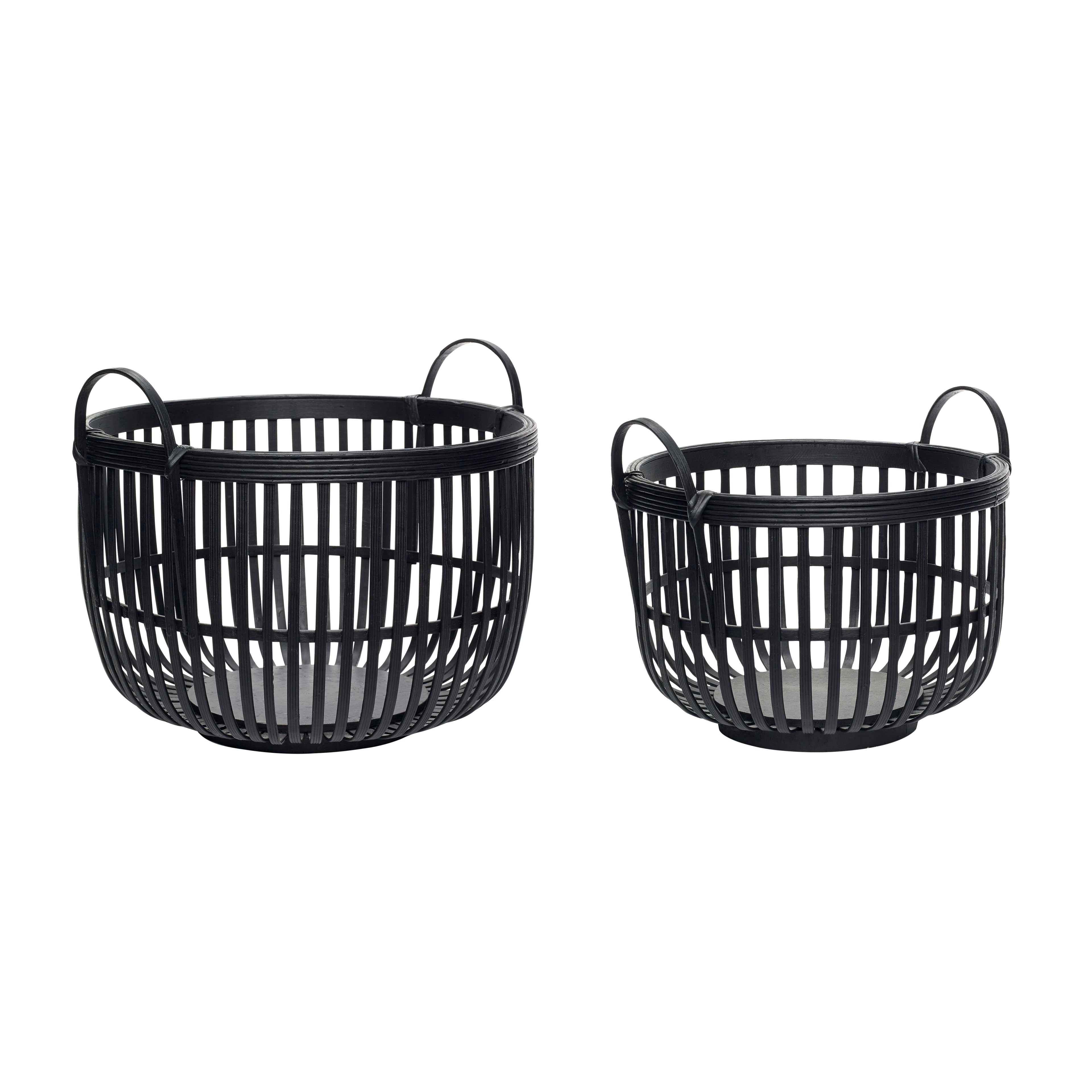 Alchemy Basket Black (2 kpl sarja) - ø30xh21, ø37xh26cm