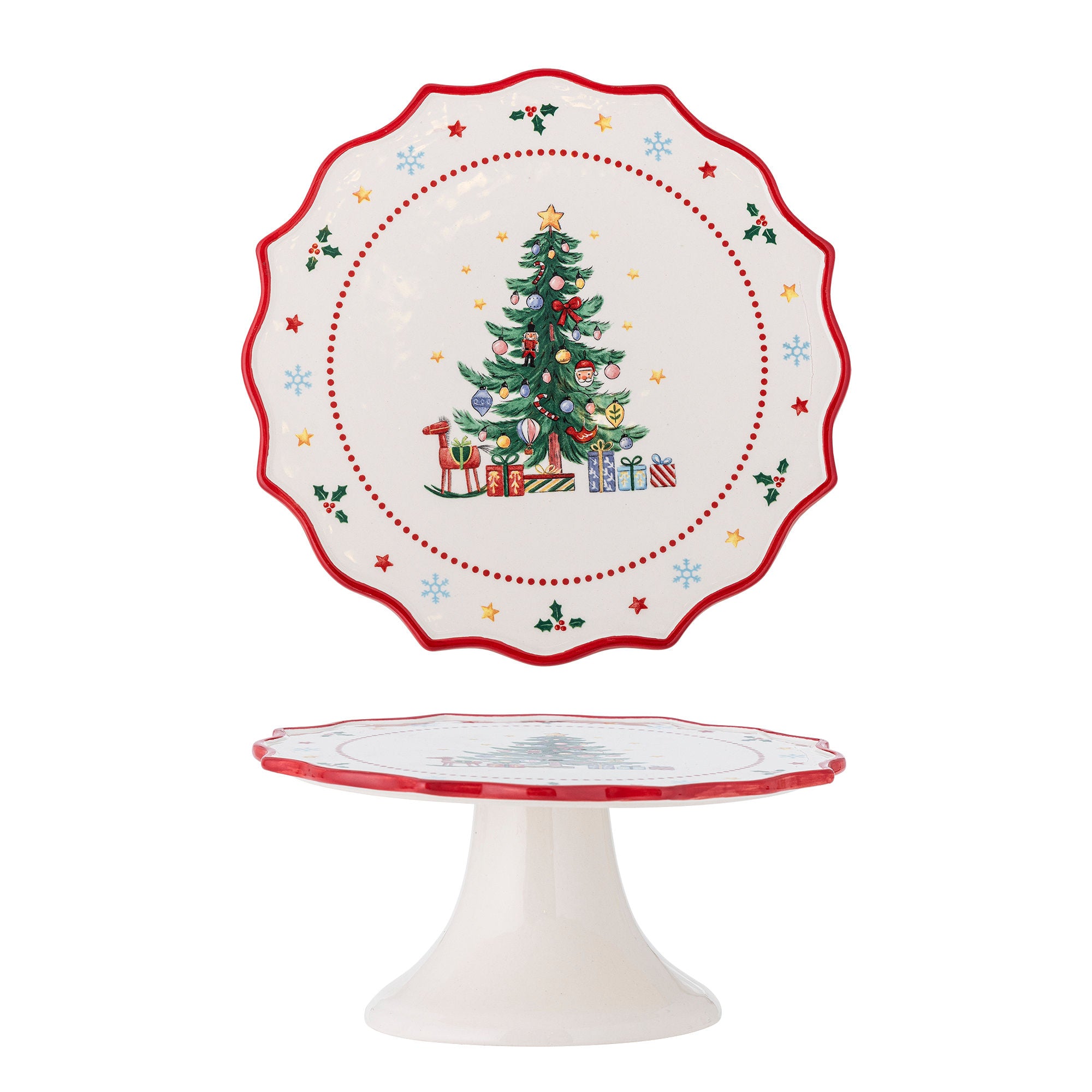 Bloomingville Naive Cake Dish, punainen, keramiikka