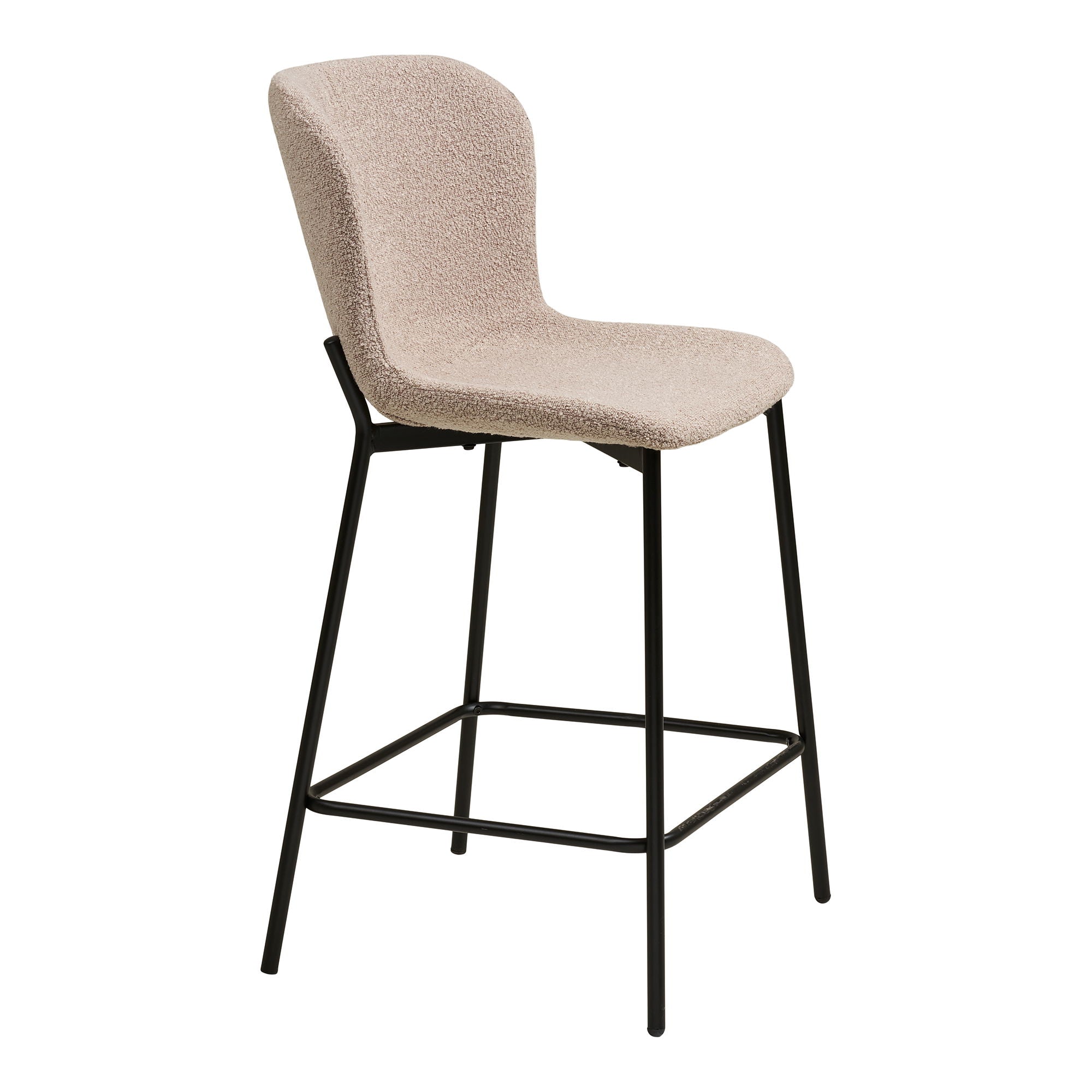 Makeda Counter -tuoli - Counter, Bouklé, Beige, Mustat jalat HN1239