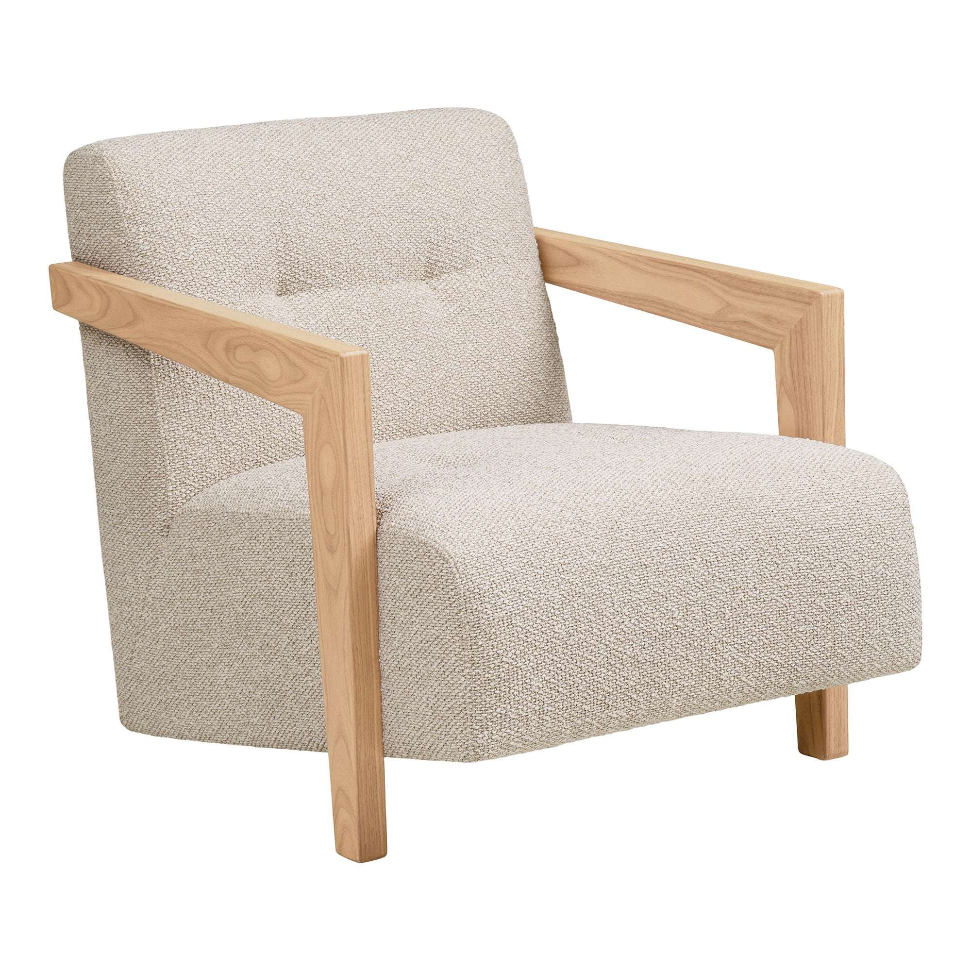 Caracas Lounge -tuoli - Lounge -tuoli käsinojalla, tammi, beige HN1321