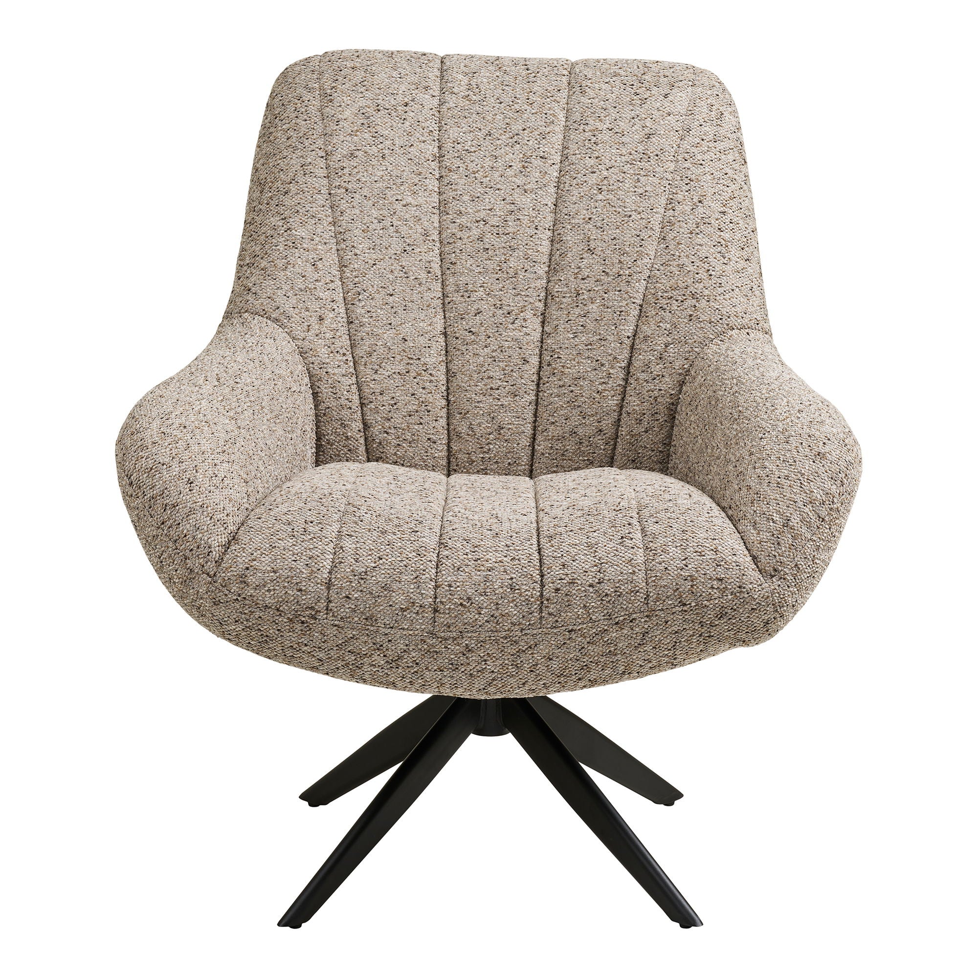 Grandola Lounge -tuoli - Lounge -tuoli kääntyvällä jalalla, harmaalla, mustalla jaloilla HN1086