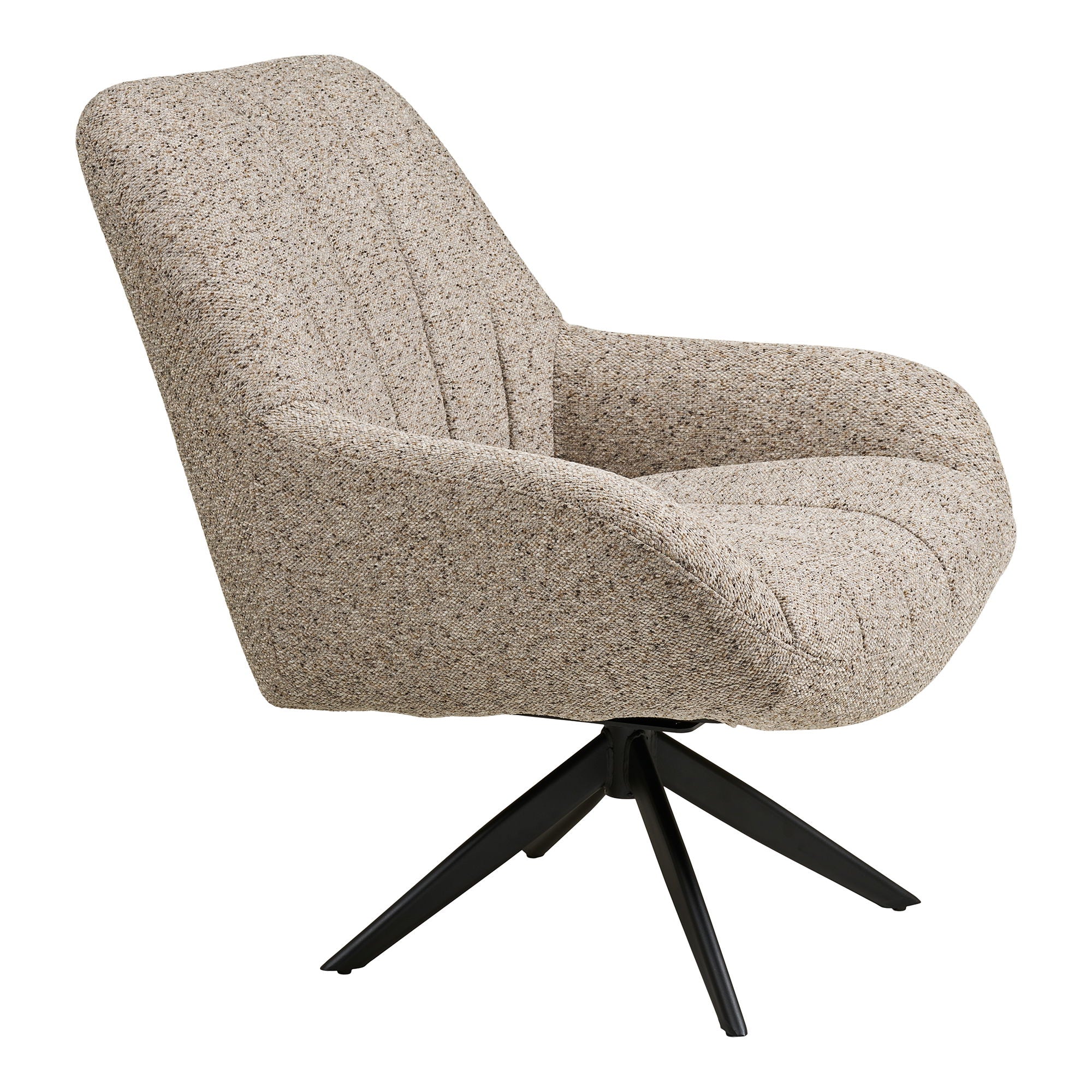 Grandola Lounge -tuoli - Lounge -tuoli kääntyvällä jalalla, harmaalla, mustalla jaloilla HN1086
