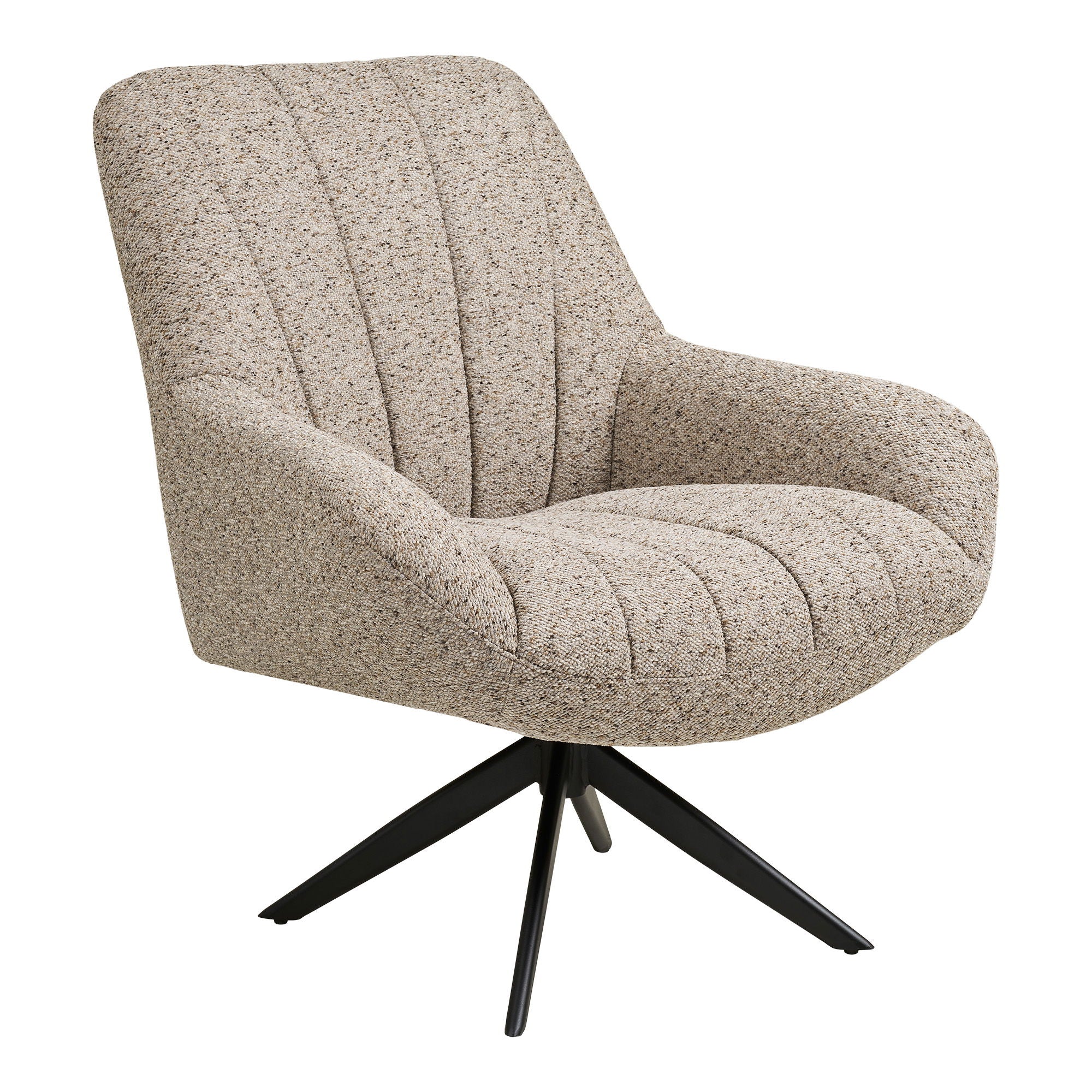 Grandola Lounge -tuoli - Lounge -tuoli kääntyvällä jalalla, harmaalla, mustalla jaloilla HN1086