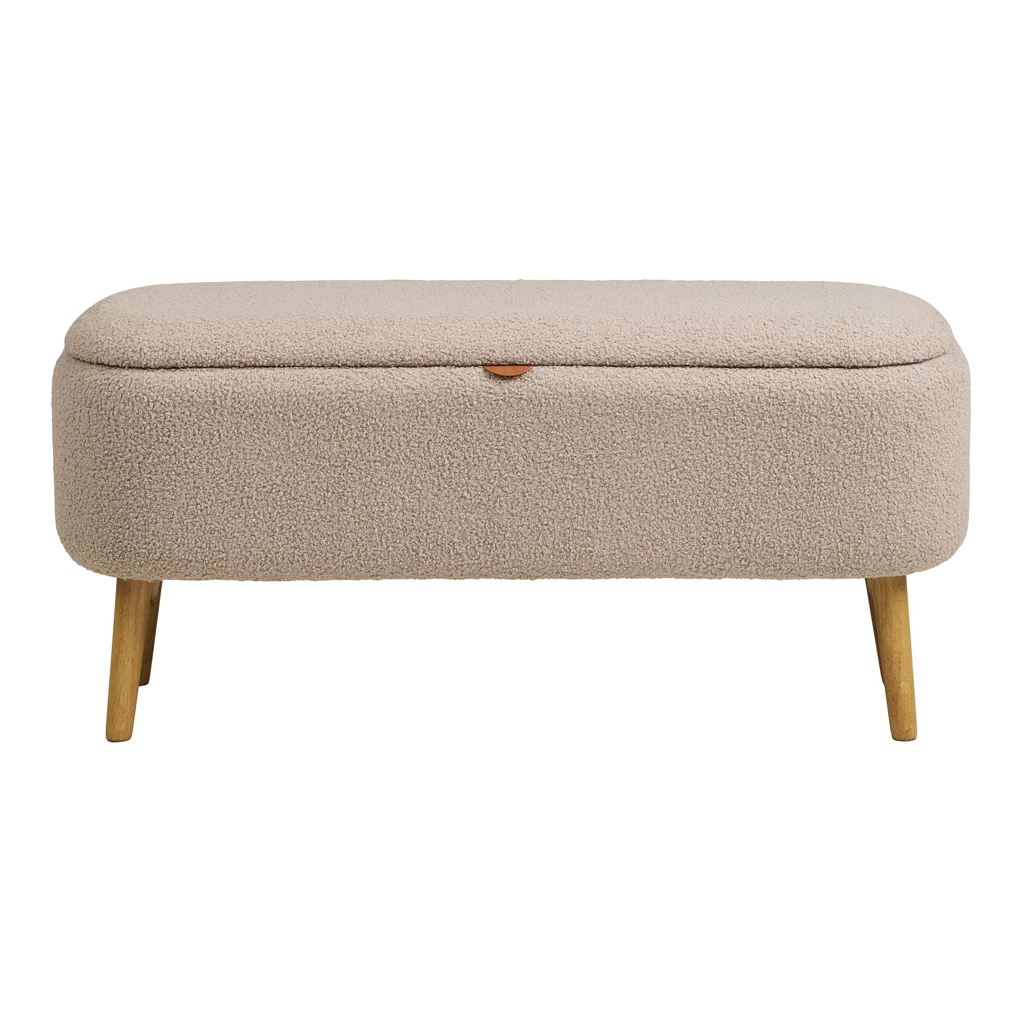 Harlow -penkki - Penkki varastolla, bouclé, beige 95x37x45 cm, HN1063