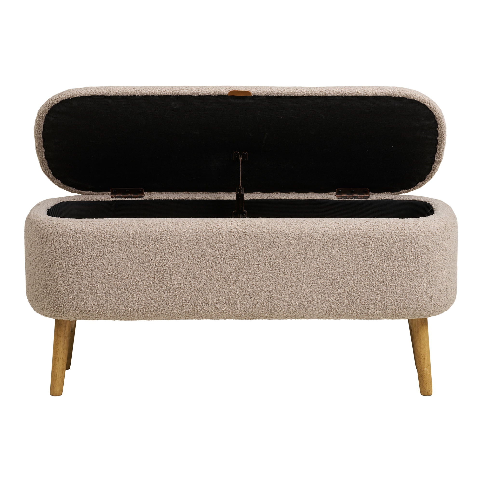 Harlow -penkki - Penkki varastolla, bouclé, beige 95x37x45 cm, HN1063