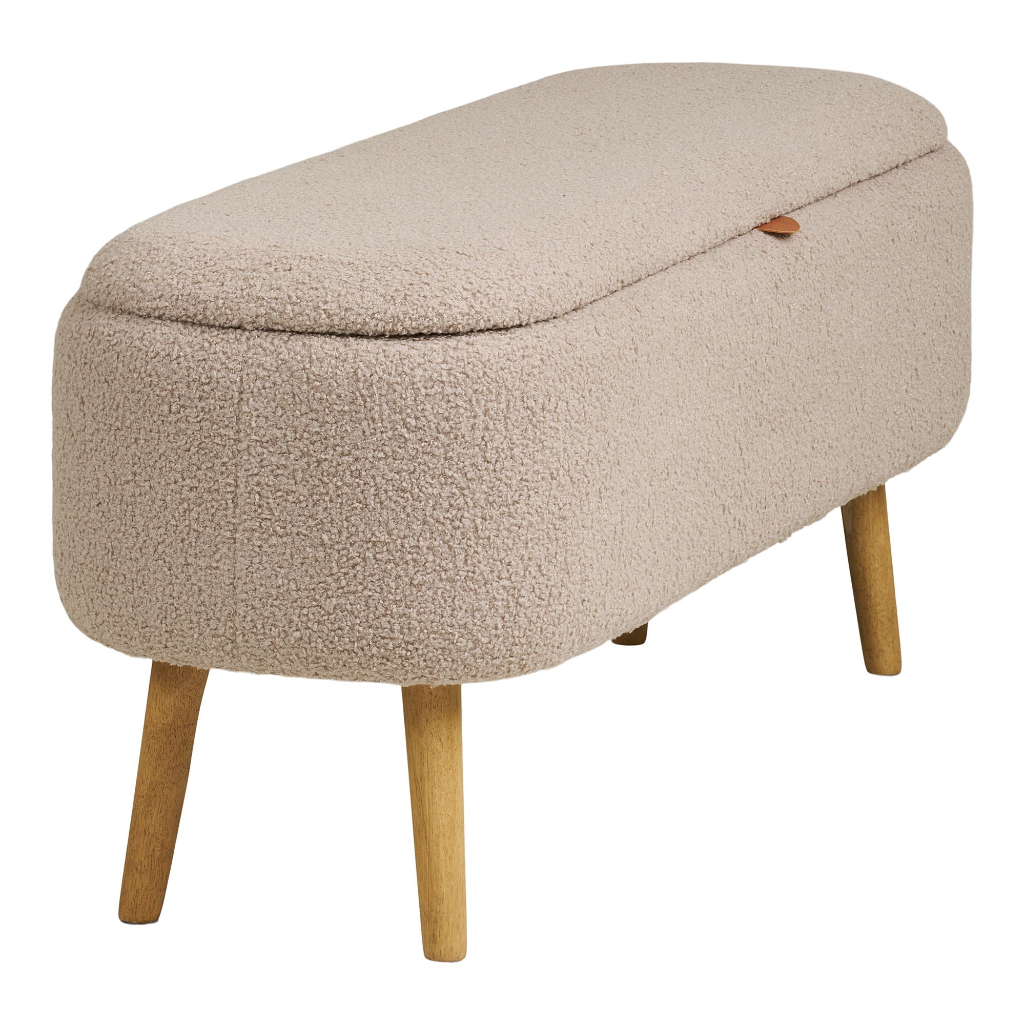Harlow -penkki - Penkki varastolla, bouclé, beige 95x37x45 cm, HN1063