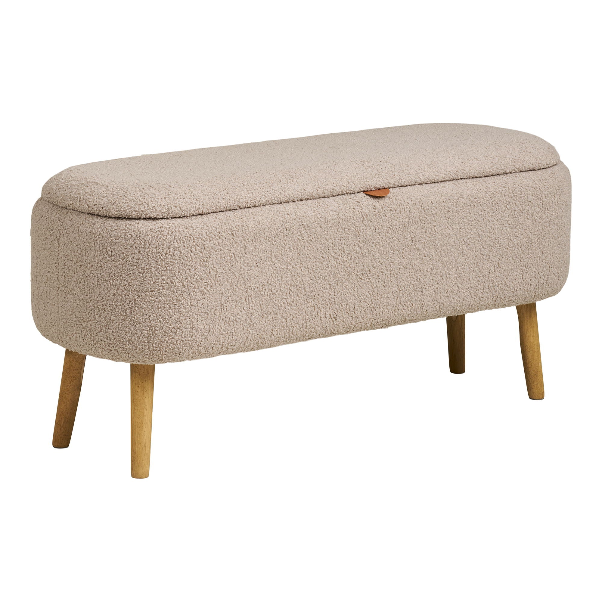 Harlow -penkki - Penkki varastolla, bouclé, beige 95x37x45 cm, HN1063