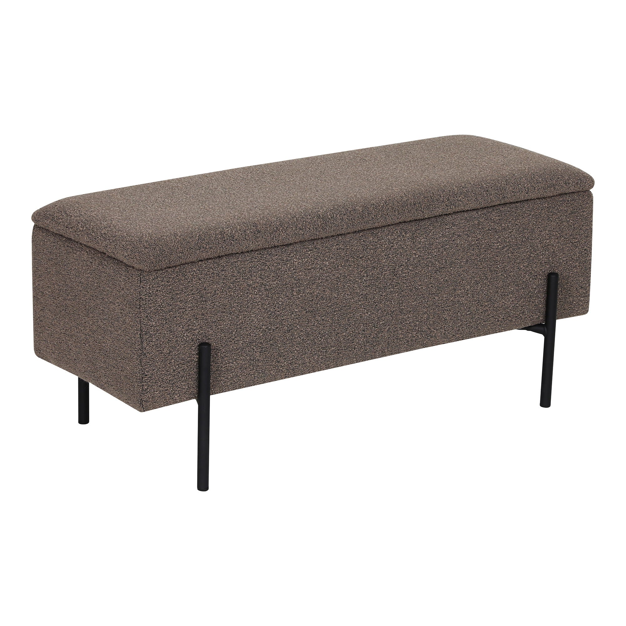 Watford Bench - Penkki säilytystilassa, Bouclé, Brown 95x36.5x43 cm, HN1061