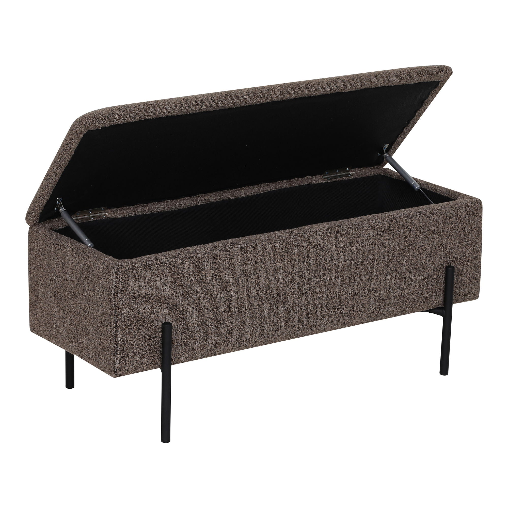 Watford Bench - Penkki säilytystilassa, Bouclé, Brown 95x36.5x43 cm, HN1061