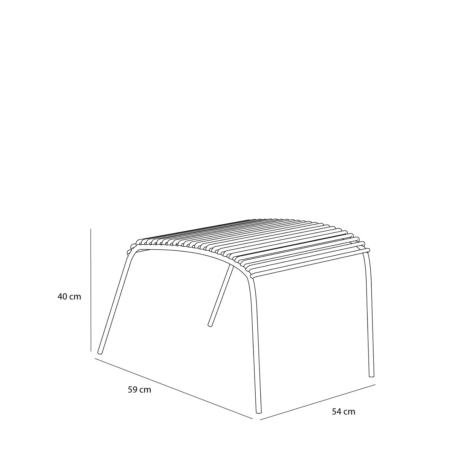 String jalkarakka musta - 52x52xh42cm