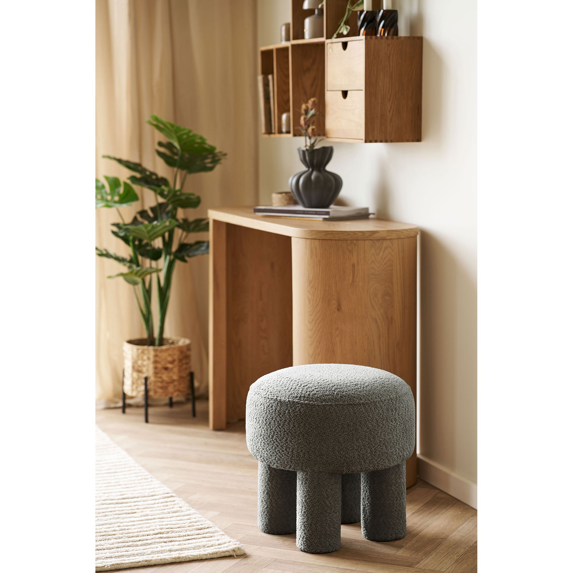 Canberra Puf - PUF, kukko harmaa Ø43x43 cm, HN1312