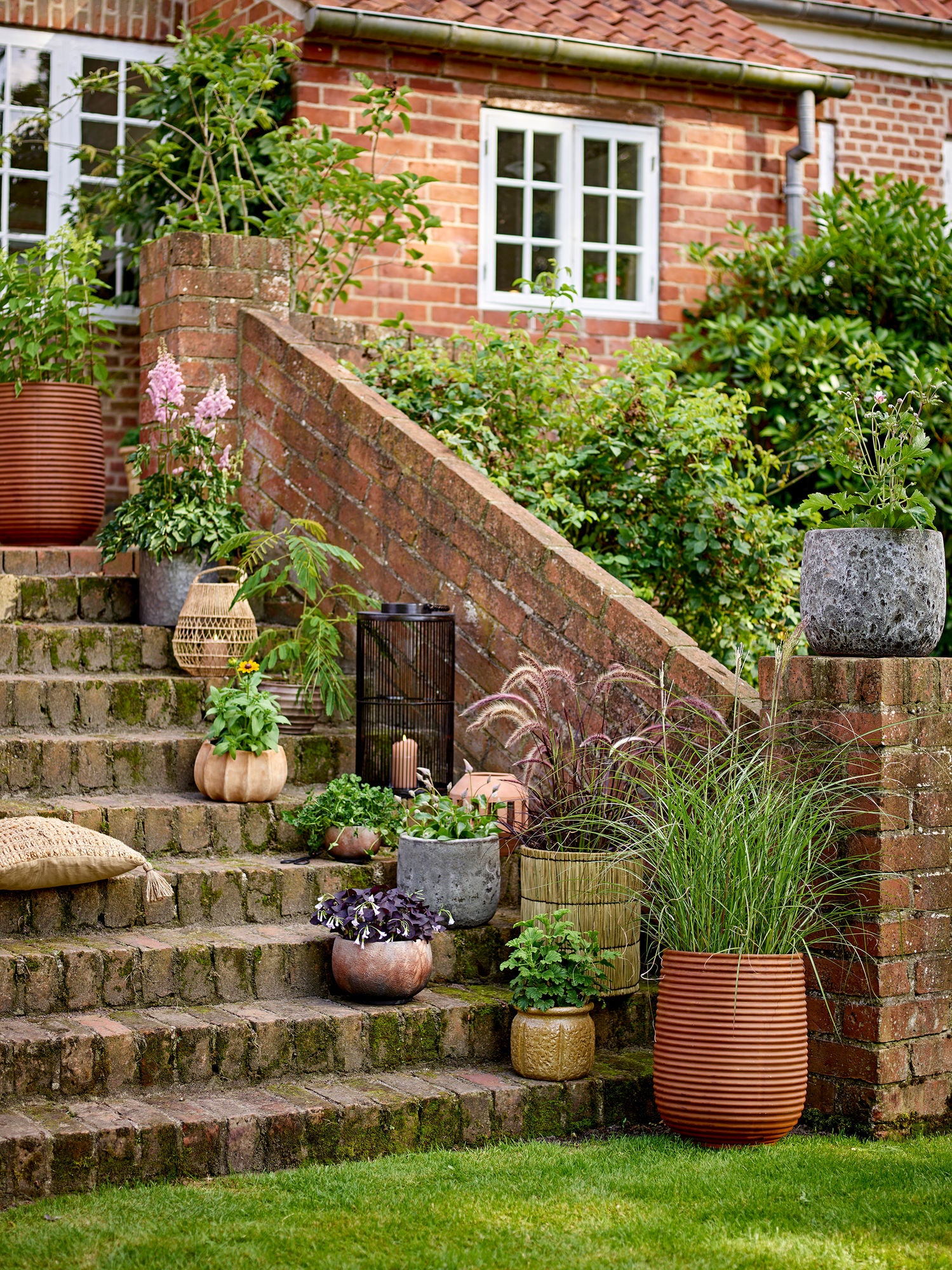 Bloomingville Marko Herbal Potted Hjules, Grey, Terracotta