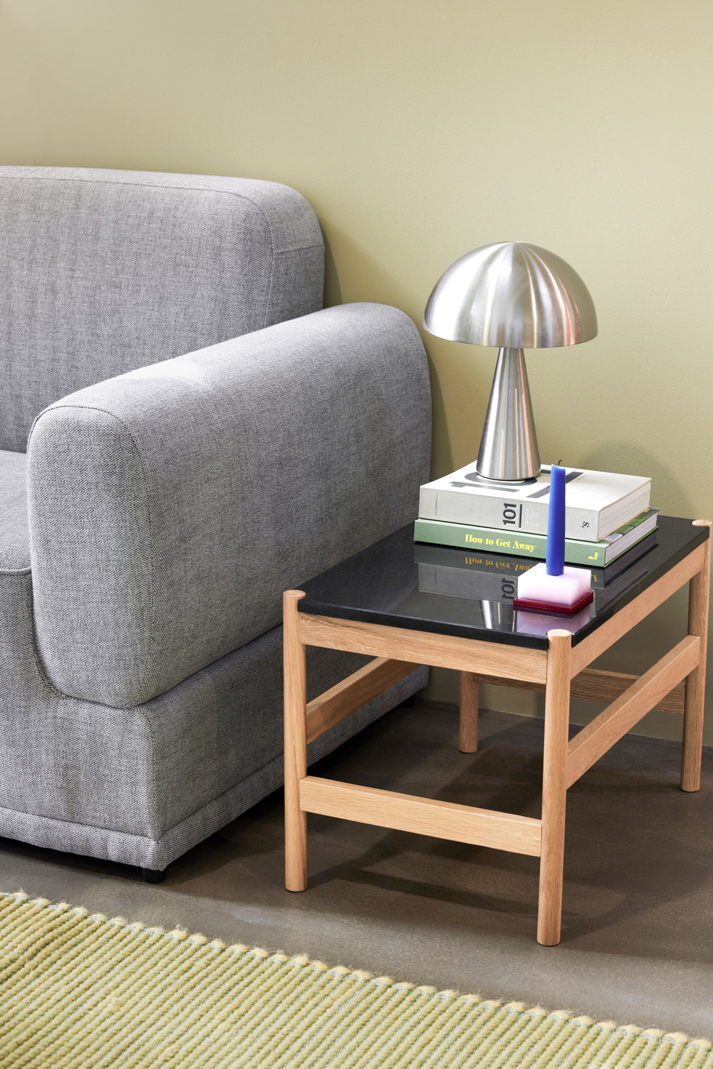 Raw-sivupöytä musta/luonnollinen - 60x40xh42cm