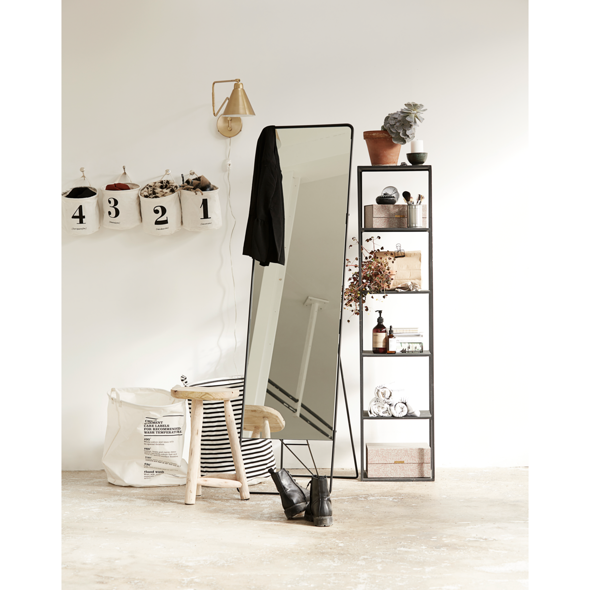 Pesulapussi, Hdstripes, musta H: 50 cm, Dia: 40 cm