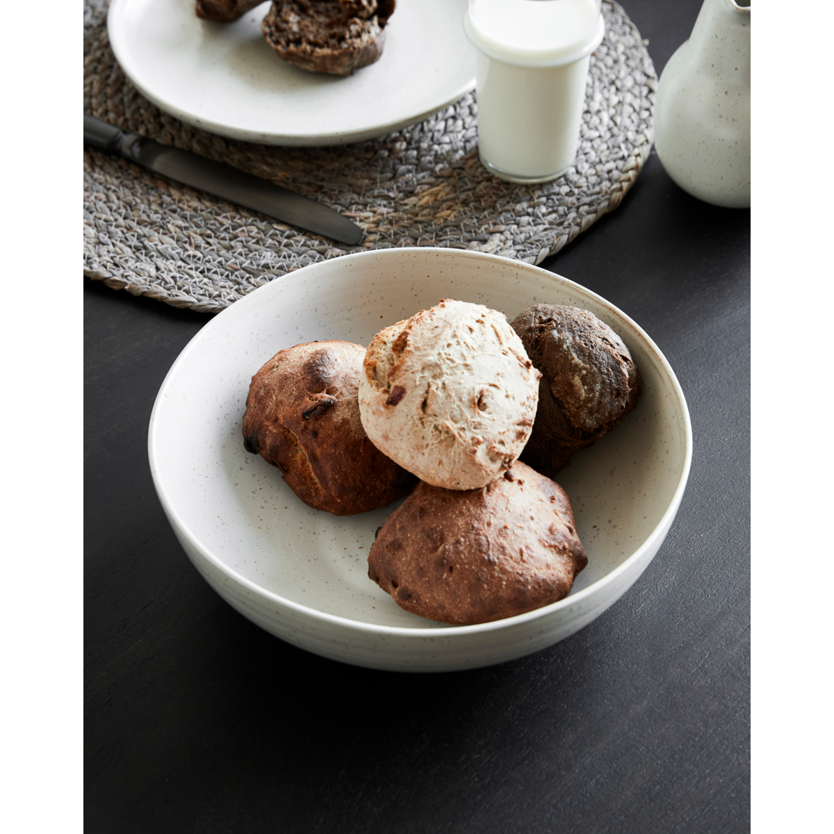 Kulho, HDPion, harmaa; Valkoinen