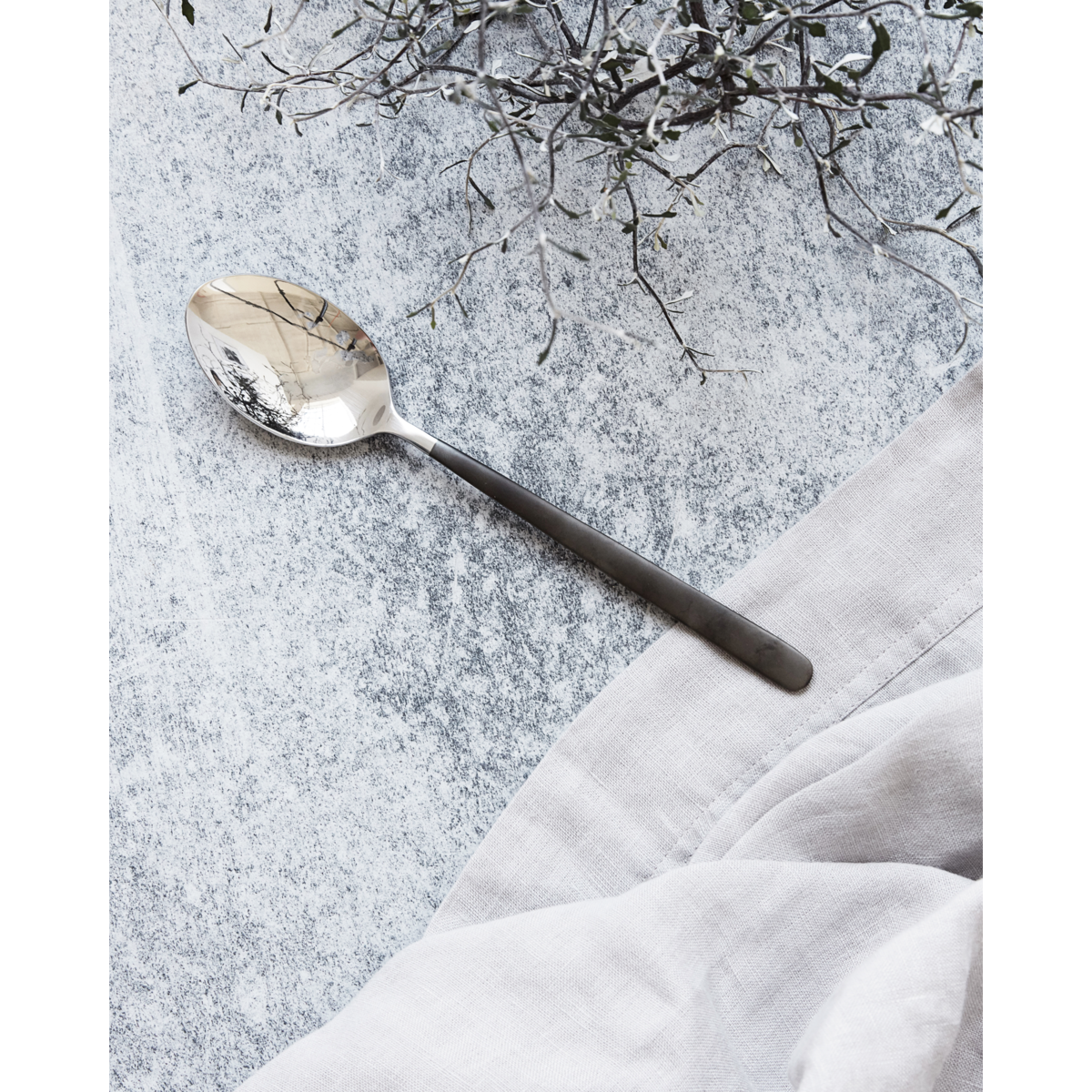 Talo -lääkäri - lusikka, hdox, musta; Hopea