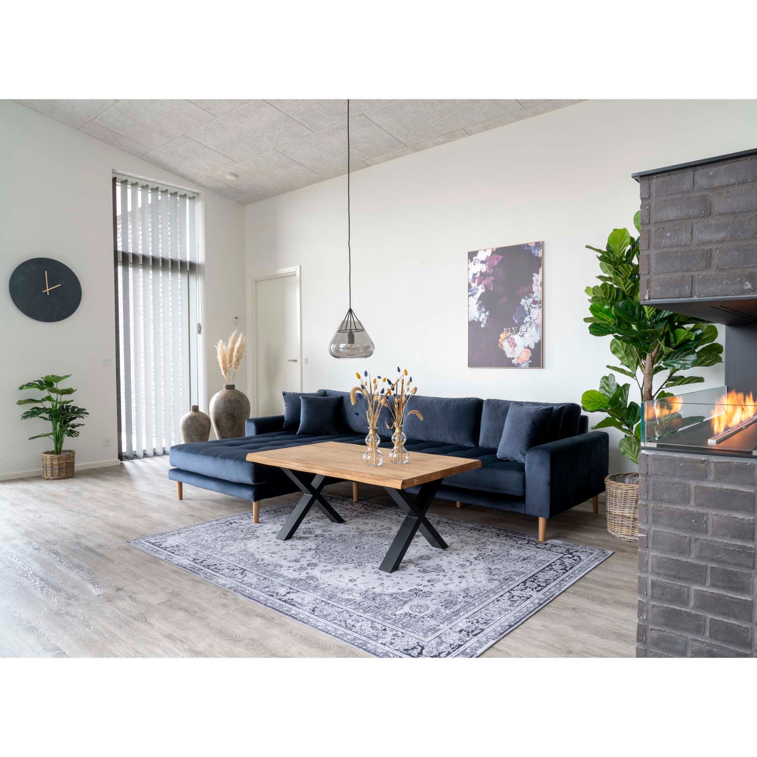 olieret eg med bølget kant 70x120xh50 cm