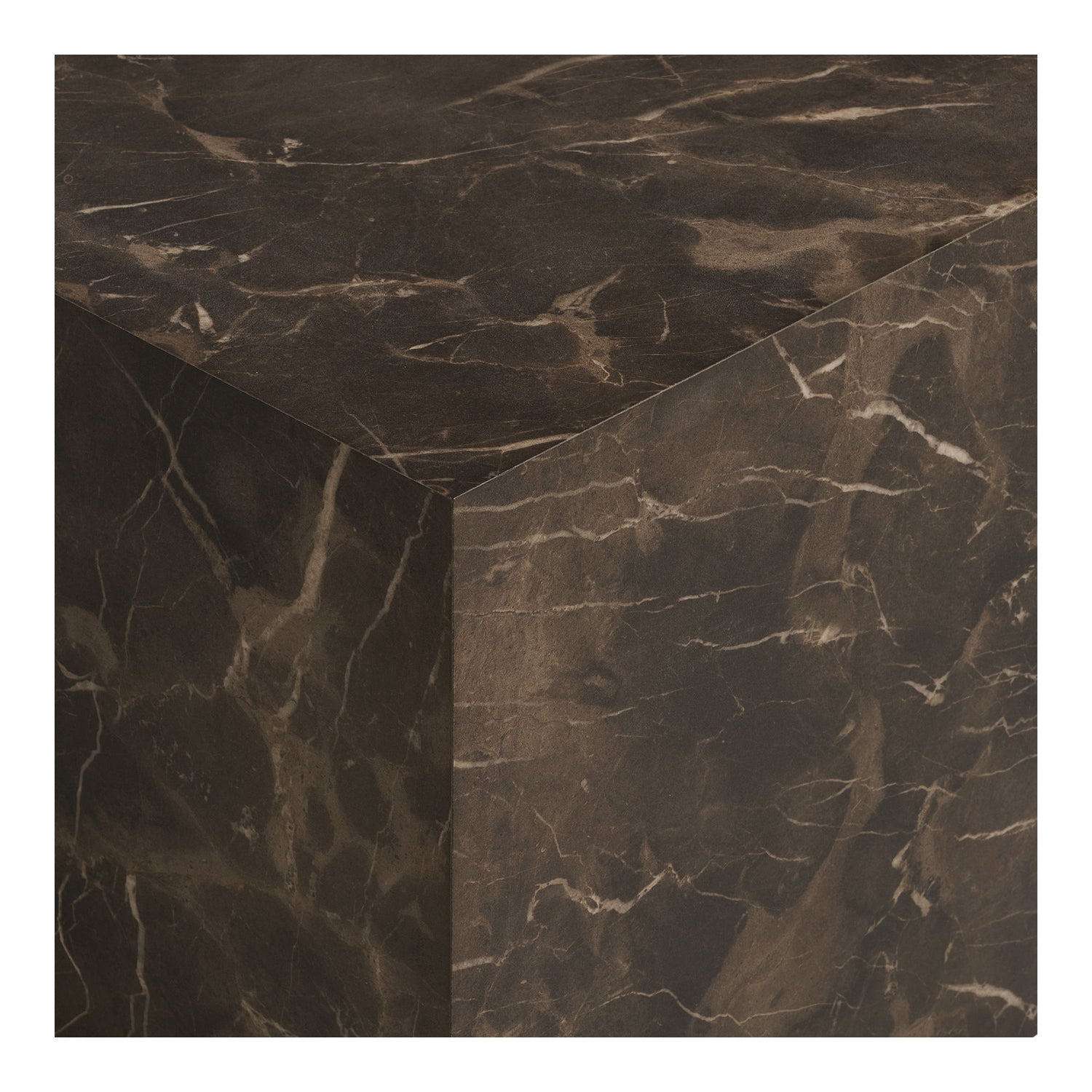 Prahan sohvapöytä - sohvapöytä, marmorilasku, ruskea 60x80x40 cm