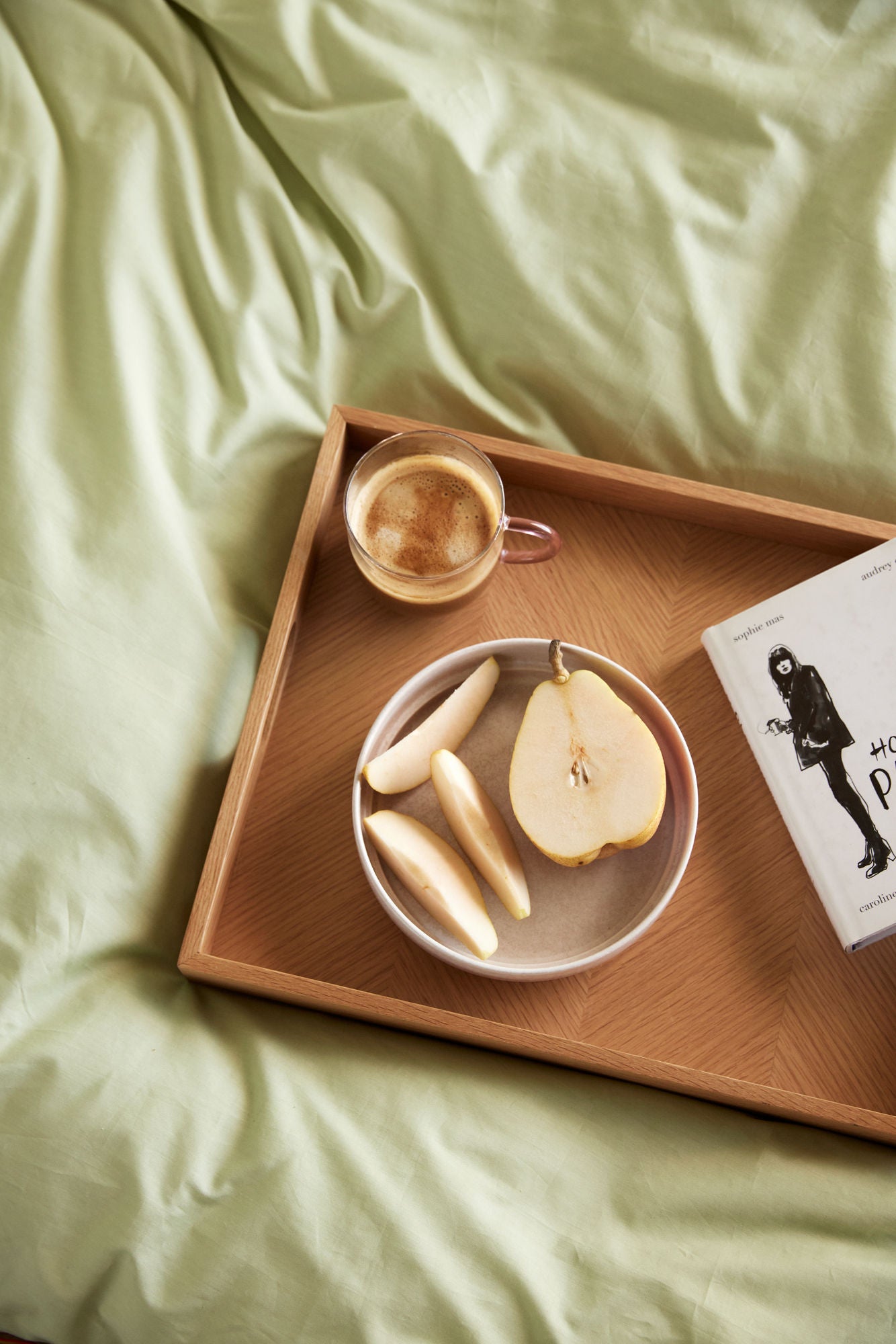 Hübsch Aki vuodevaatteet 60/200 oranssi/vihreä