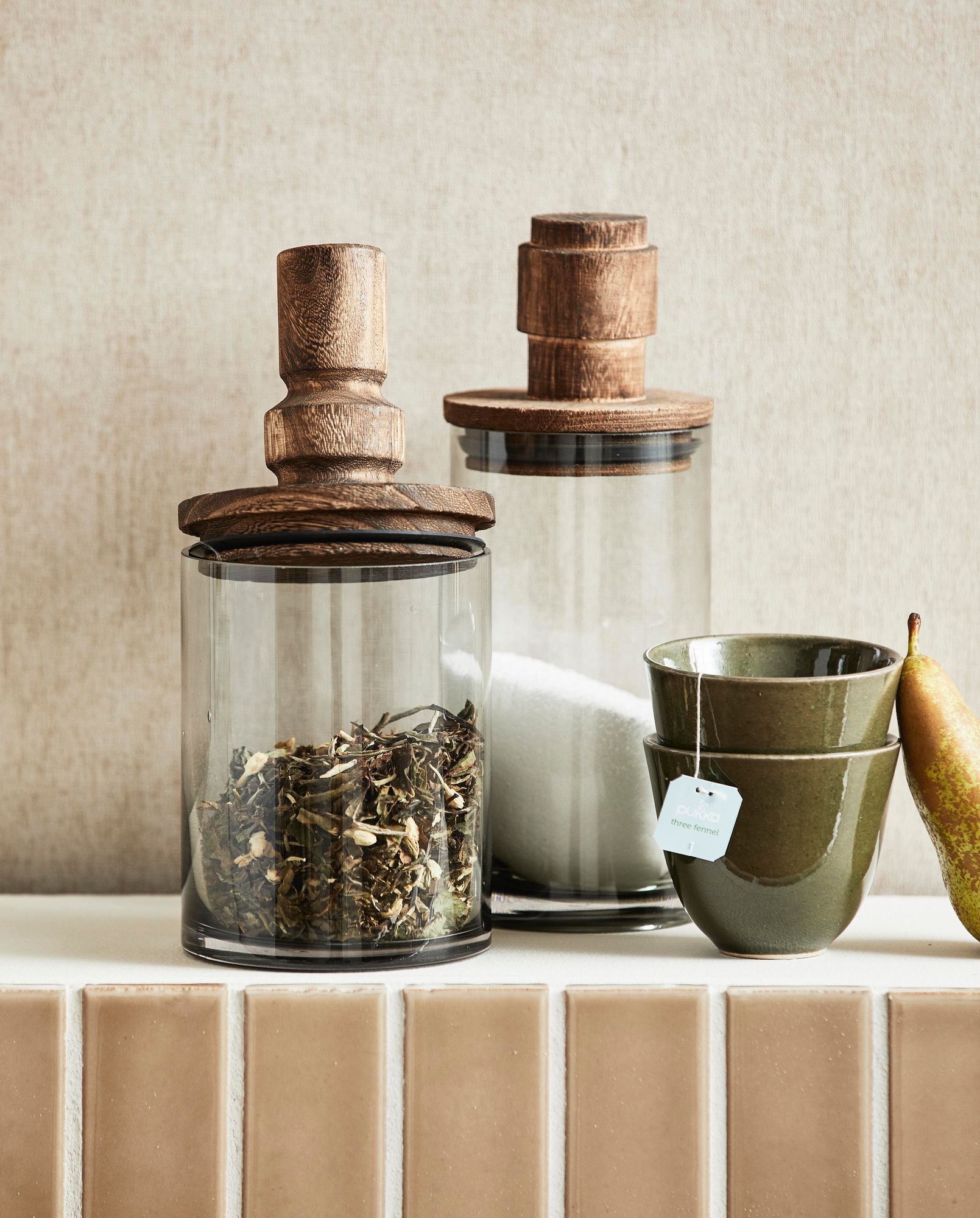 Sage säilytyslasi puun kansi - 900 ml
