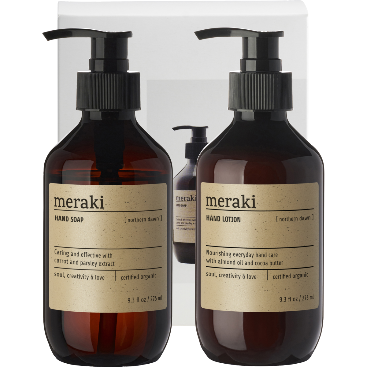 Lahjapakkaus, pohjoinen aamunkoitto, yksinkertainen kädenhoito, valkoinen