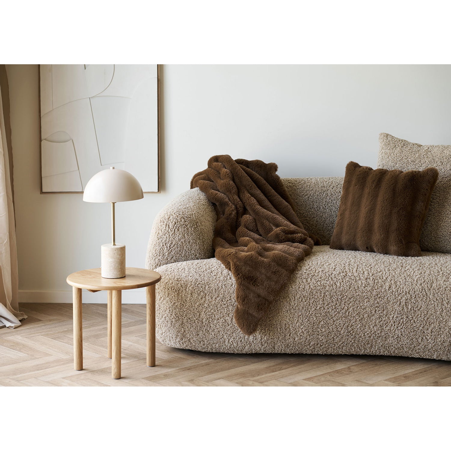 Galena -tyyny - tyyny, jäljitelmä turkista, ruskea 45x45 cm