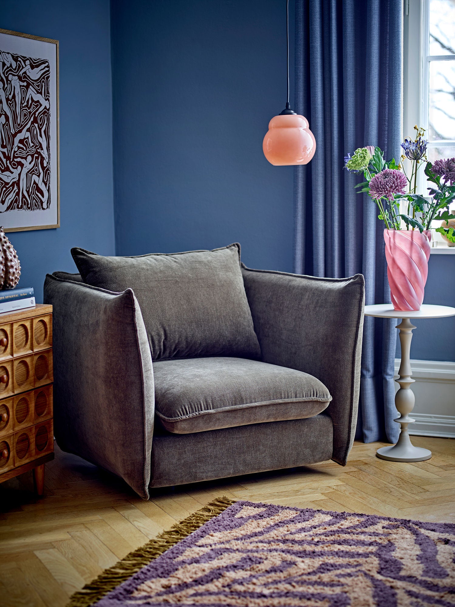 Bloomingville Callo maljakko, Rosa, Glass