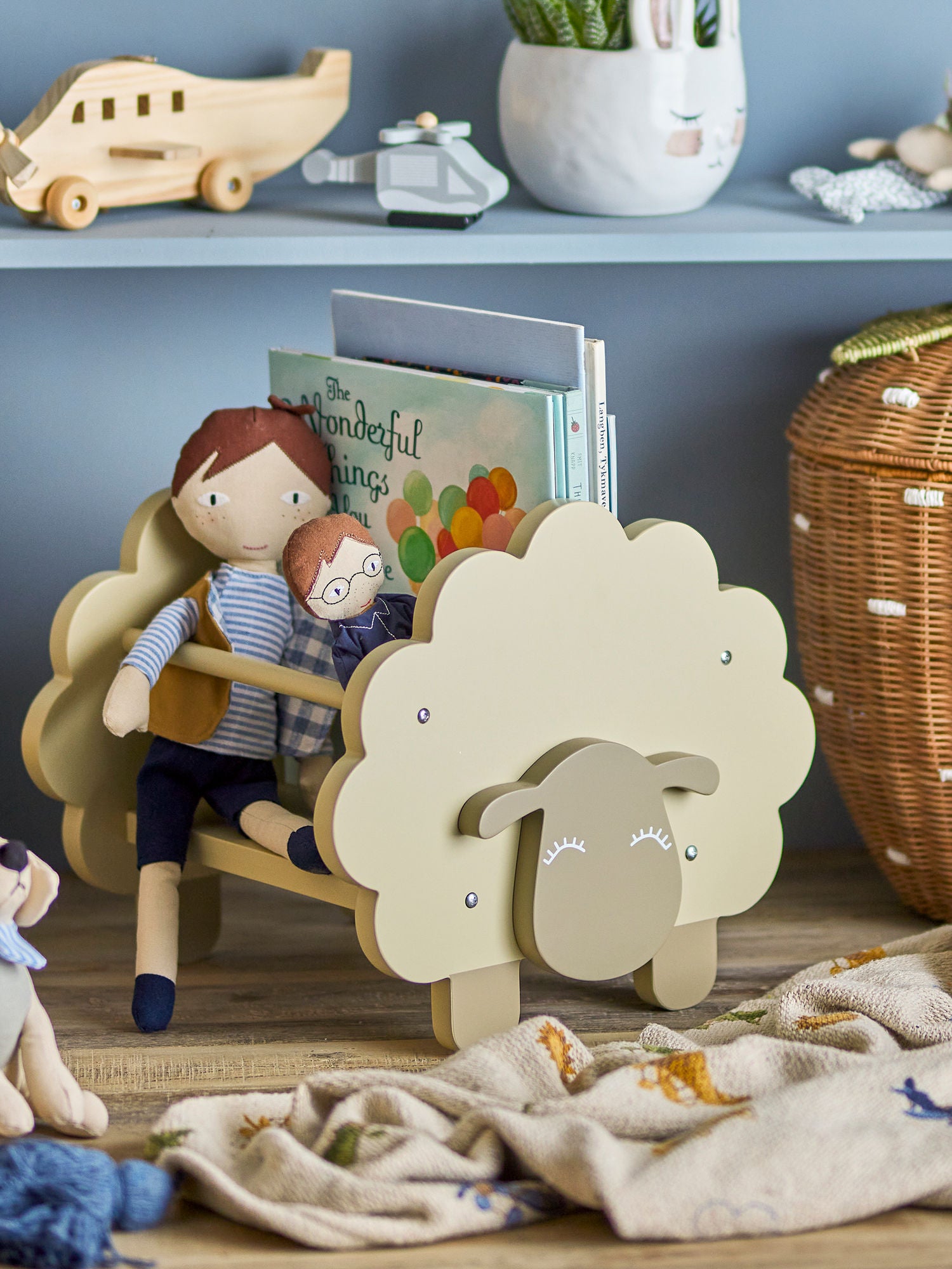 Bloomingville MINI Dolly -kirjahylly, harmaa, FSC®100%, MDF