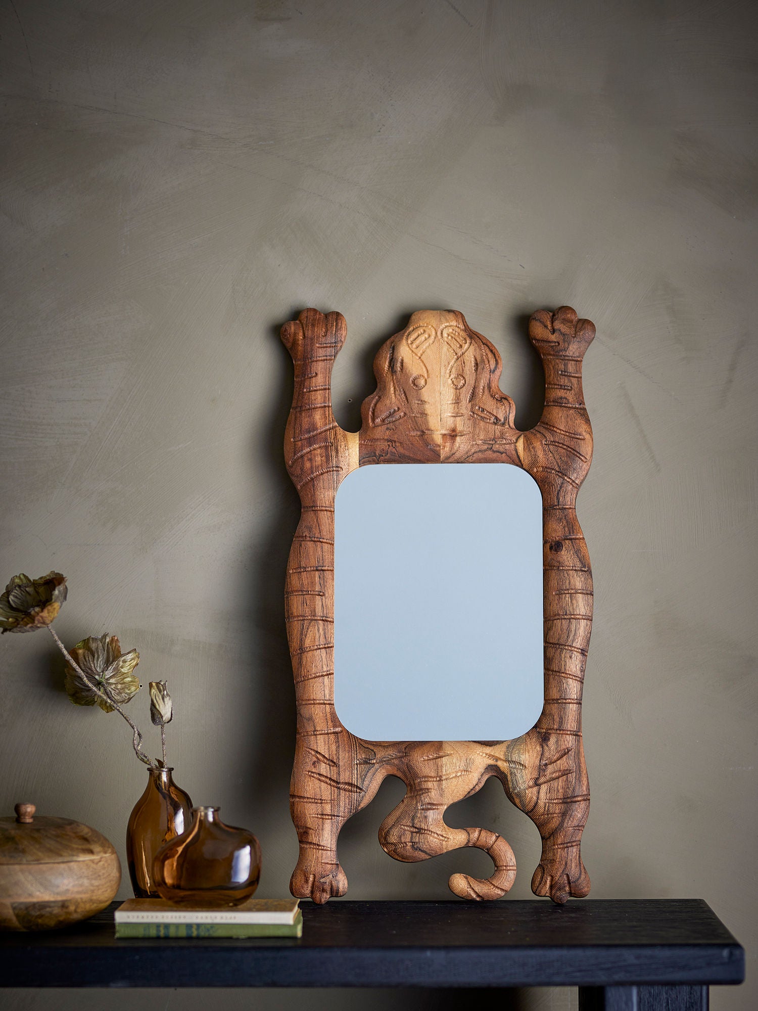 Bloomingville Marga Wall Mirror, Brown, Acacie