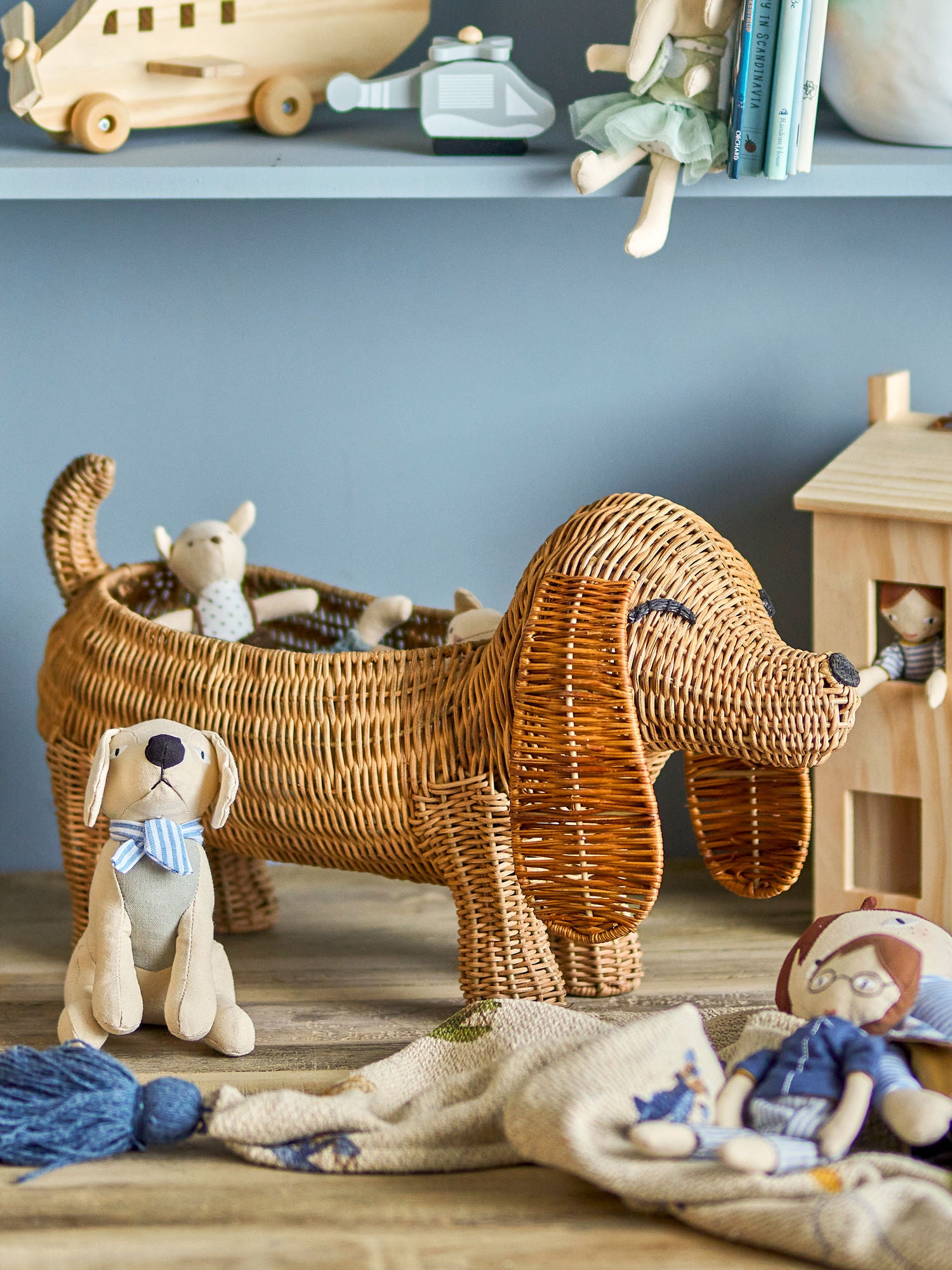 Bloomingville MINI Pallet Basket, ruskea, rottinki