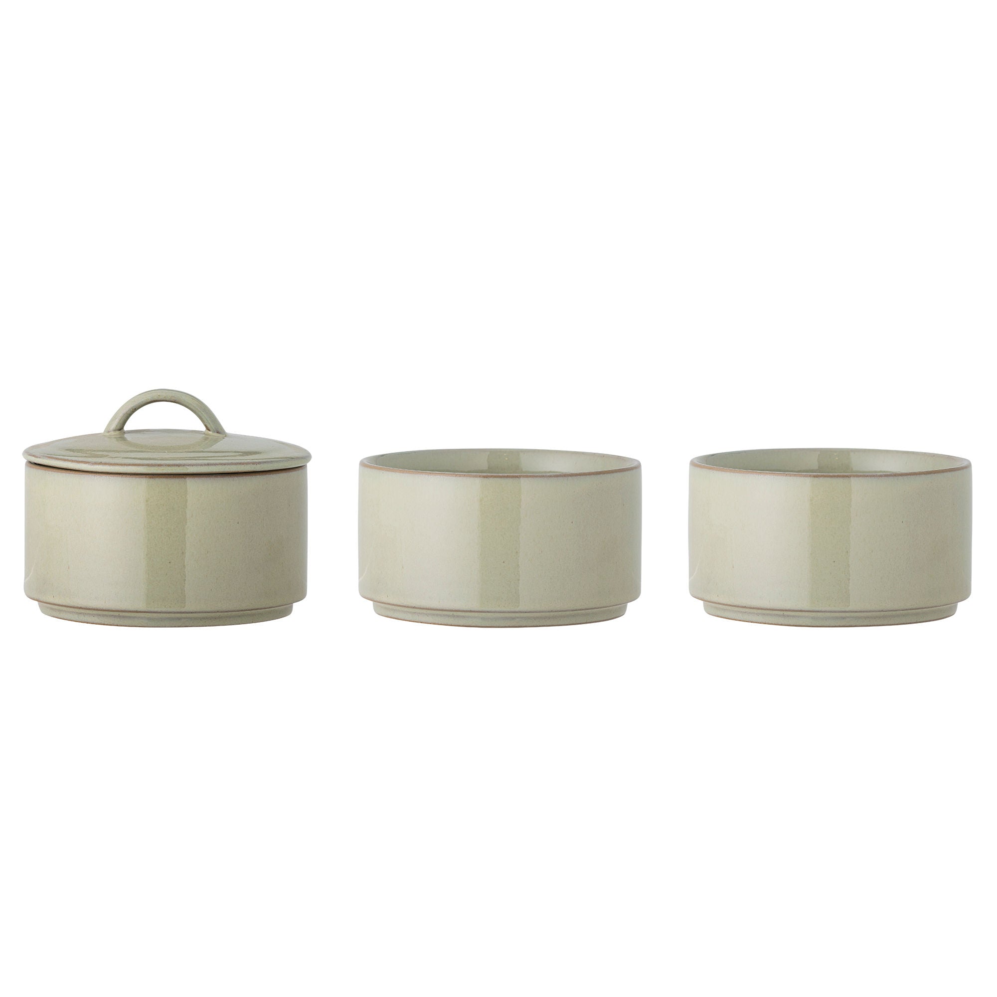 Luova kokoelma Ebba Pot W/LID, vihreä, kivitavara