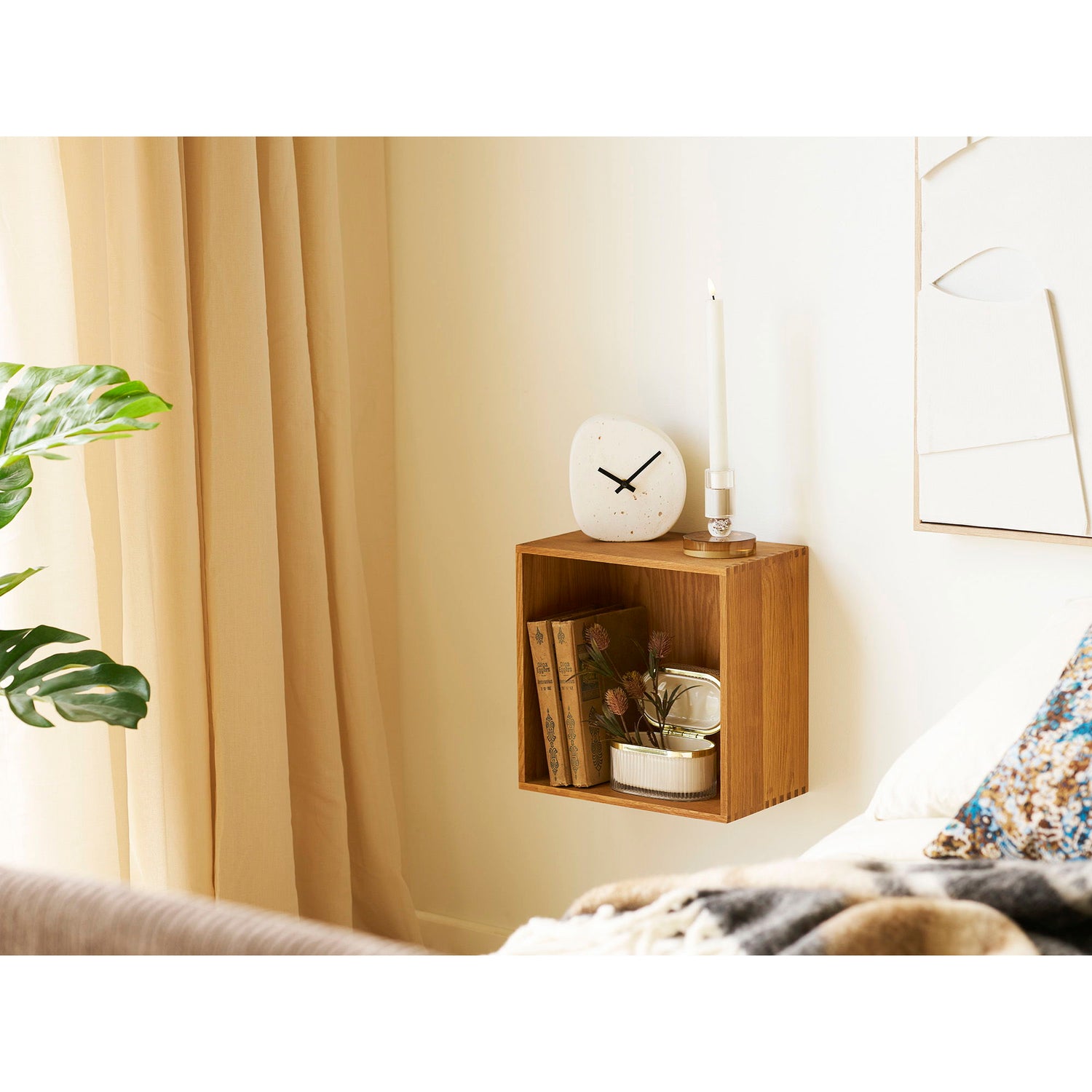 Kynttilänjalka - kynttilänjalka, lasi, ruskea/valkoinen Ø8,5x10 cm