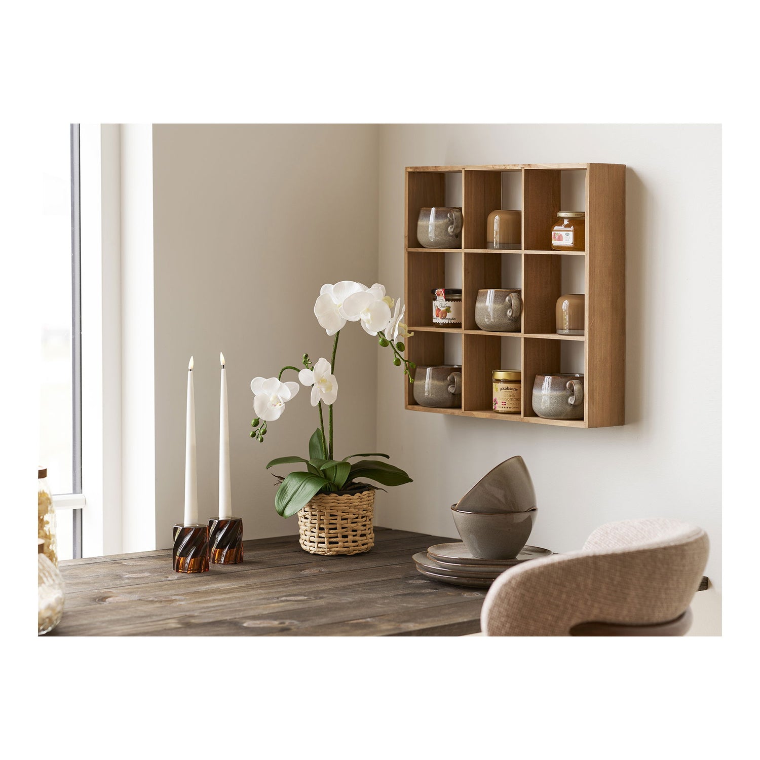 Kynttilänjalka - kynttilänjalka, suu -puhallettu lasi, ruskea Ø8x7,5 cm