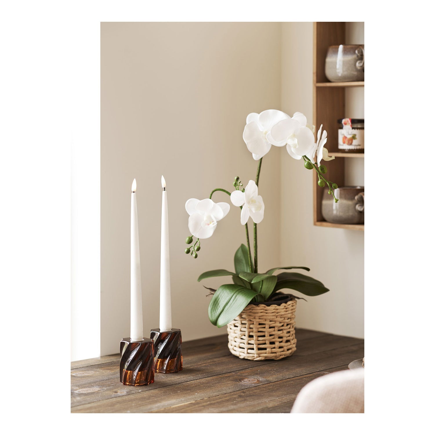 Kynttilänjalka - kynttilänjalka, lasi, savustettu ruskea sarja 2