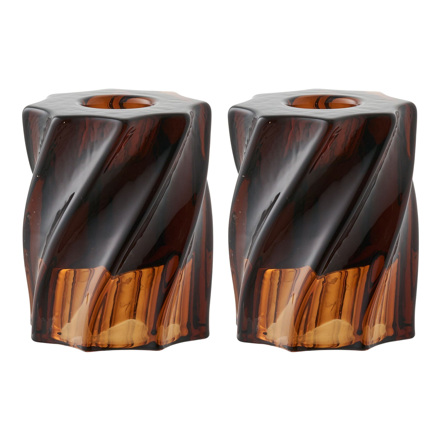 Kynttilänjalka - kynttilänjalka, lasi, savustettu ruskea sarja 2