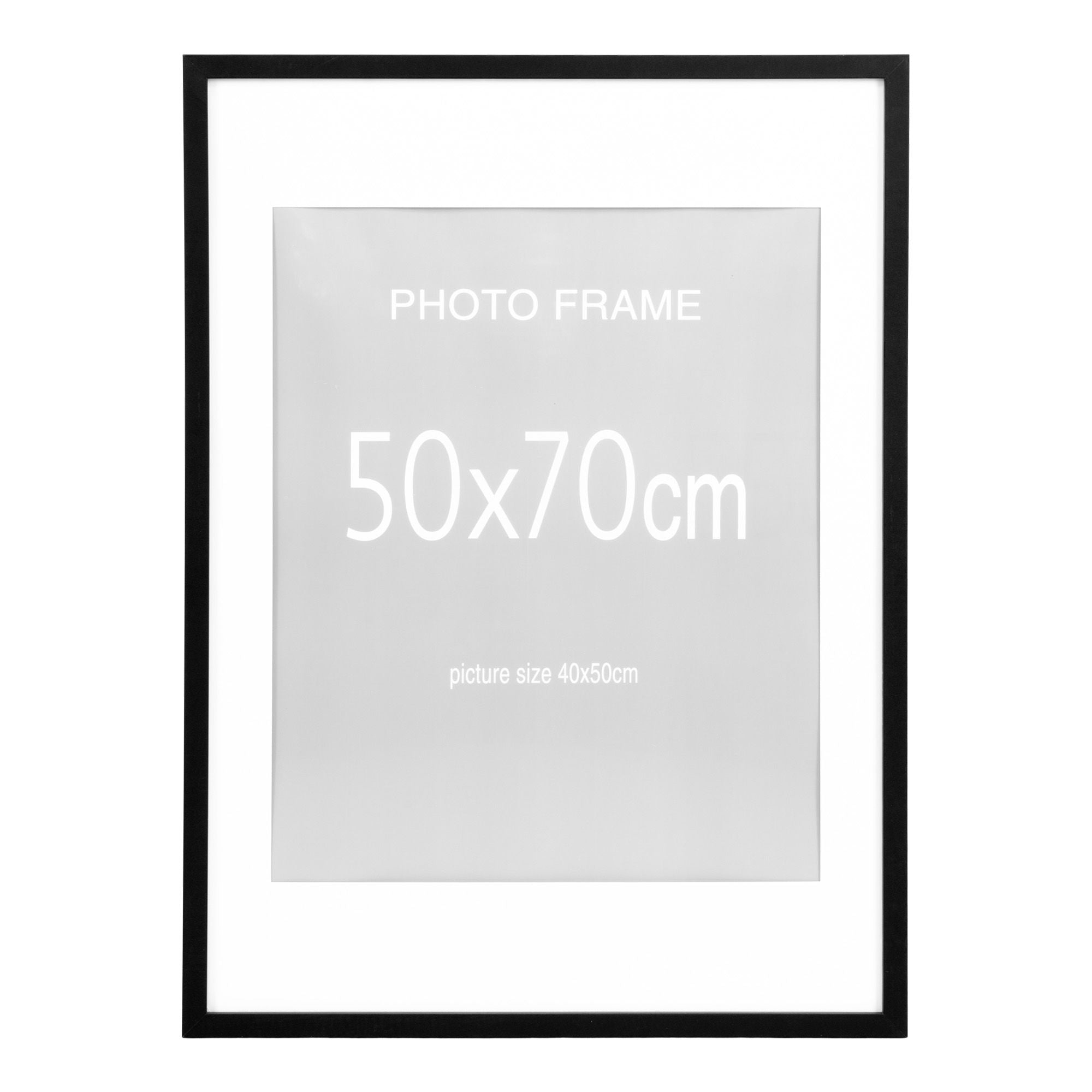 Kehysnäyttö, 7 kpl. Musta ja 8 kpl. Luonto 50x70 cm