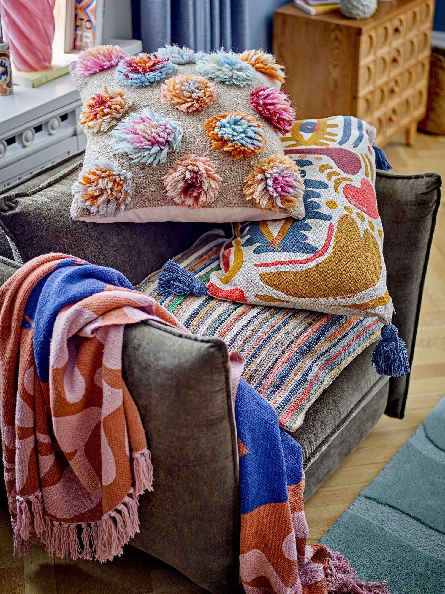 Bloomingville Lovin tyyny, punainen, puuvilla