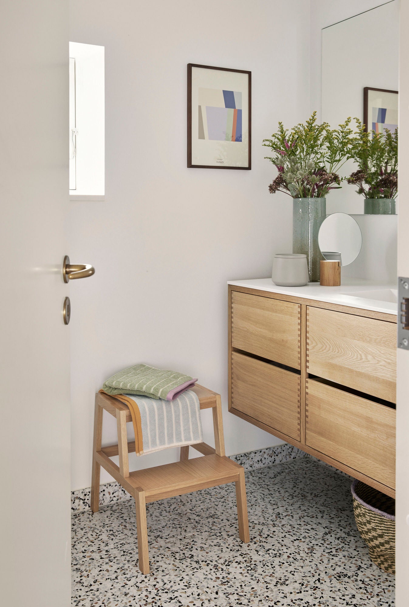 Hübsch Promenade -pyyhe pieni sininen/totta