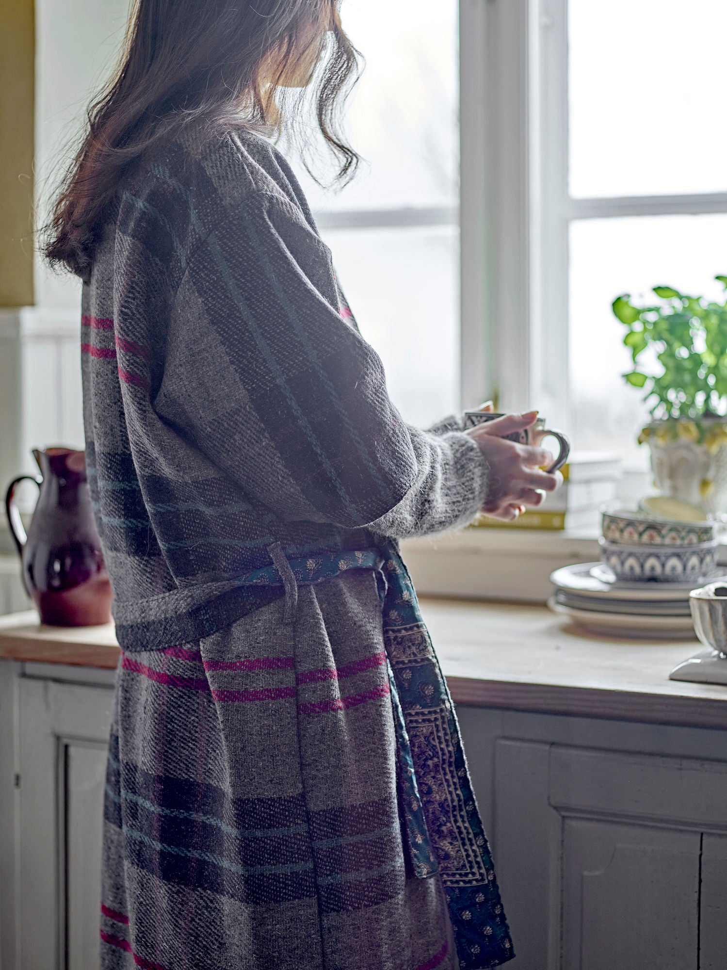 Luova kokoelma Rieti Kimono, harmaa, kierrätetty