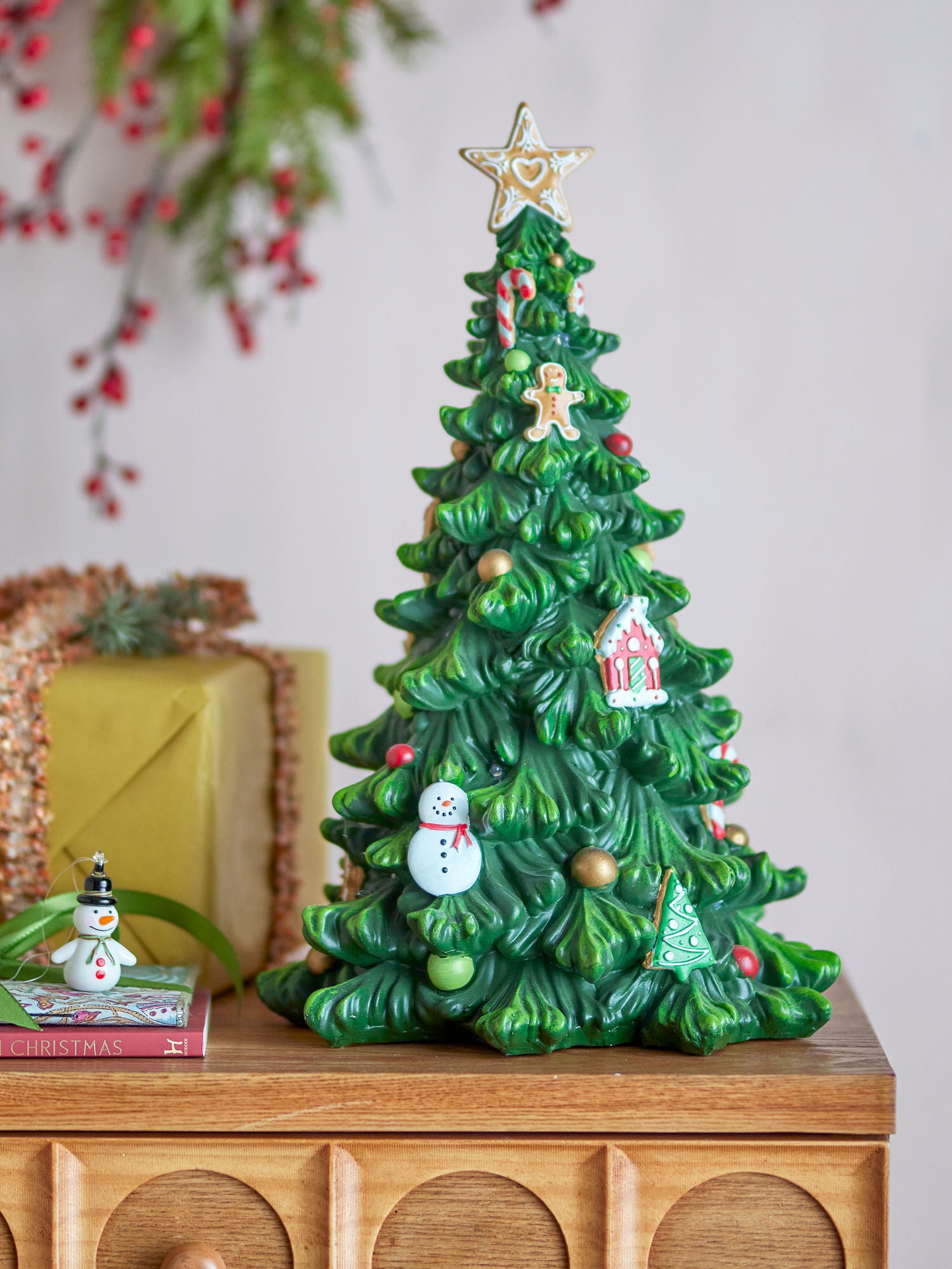 Bloomingville Eddy Deko M/Light, Green, Polyresiin