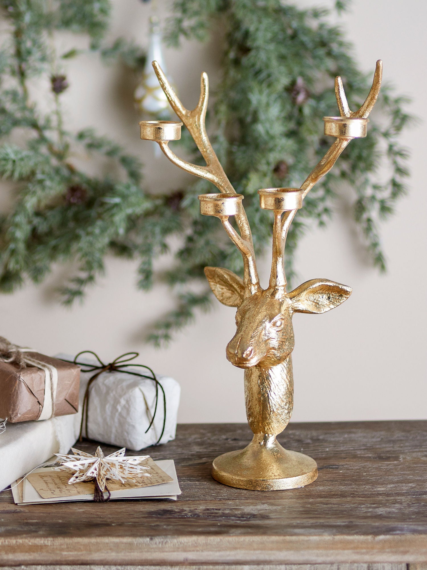 Bloomingville Kanei Fyrfadstage, kulta, metalli