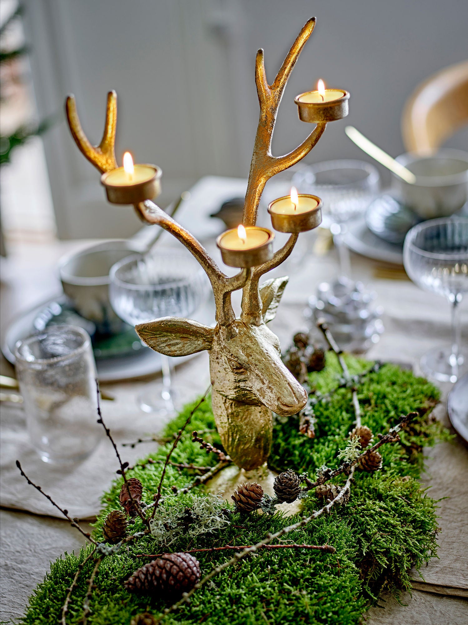 Bloomingville Kanei Fyrfadstage, kulta, metalli