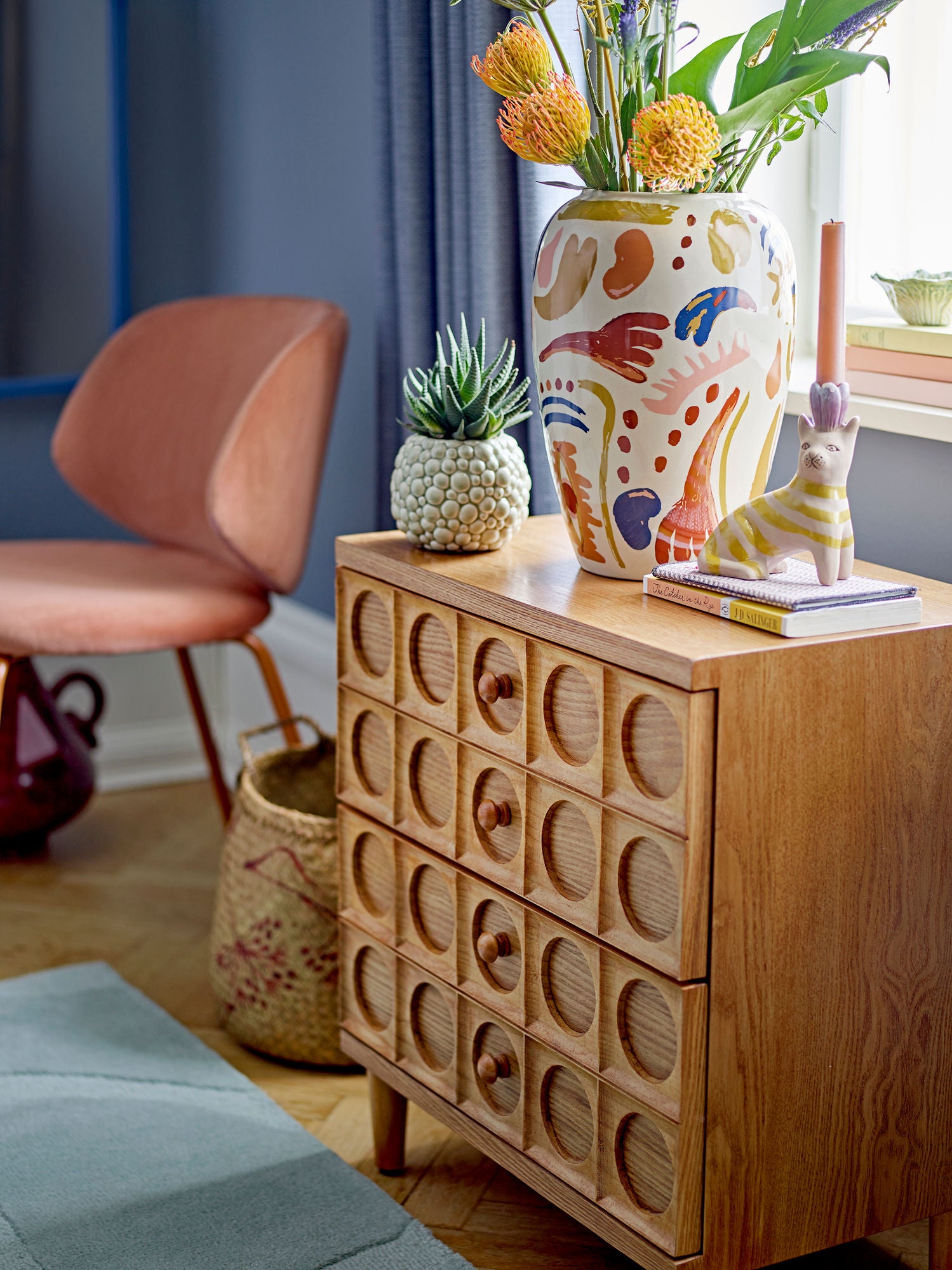 Bloomingville Horus maljakko, oranssi, kivitavara