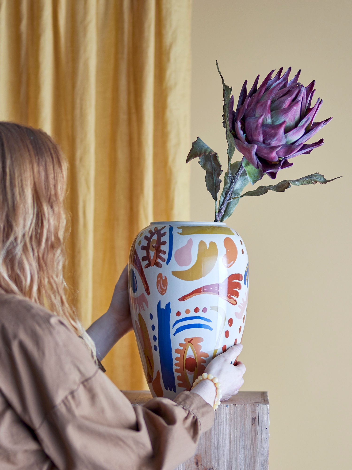 Bloomingville Horus maljakko, oranssi, kivitavara