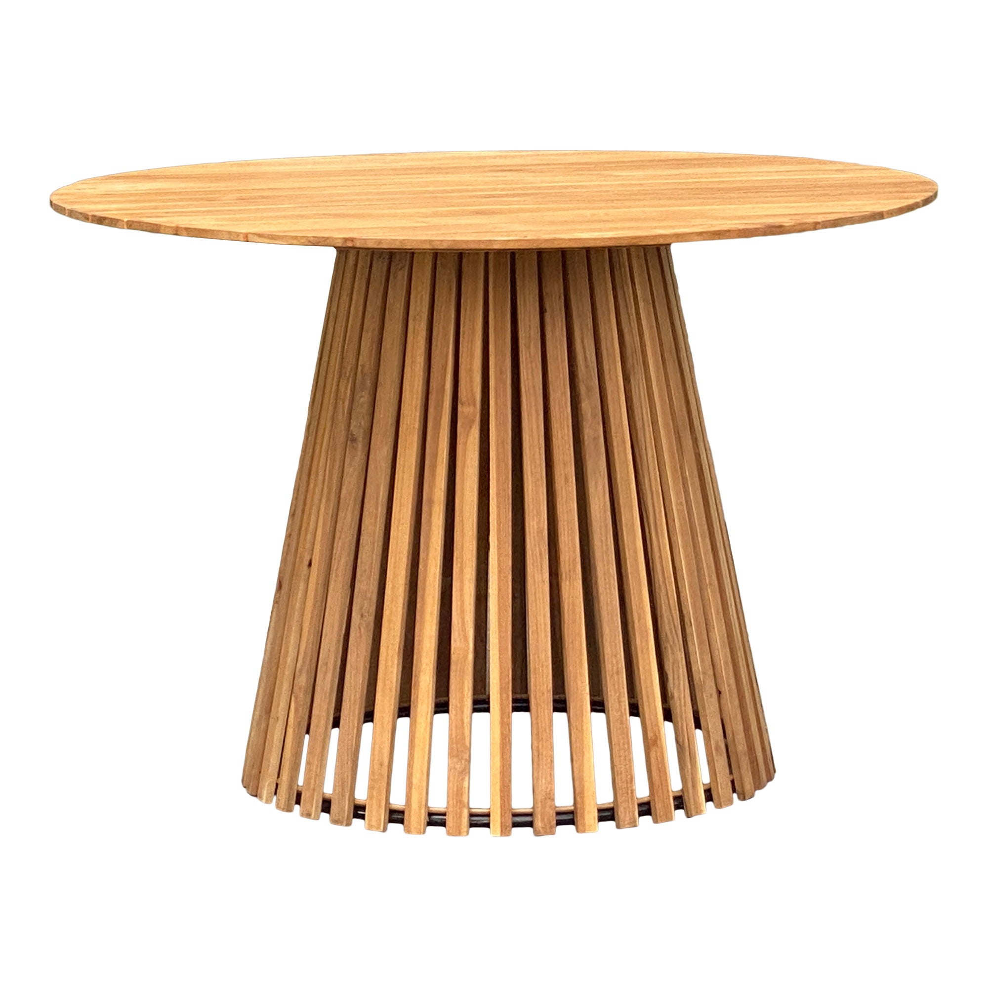 Ruokapöytä, teak -työtaso, teak -pohja, luonto Ø130x74 cm