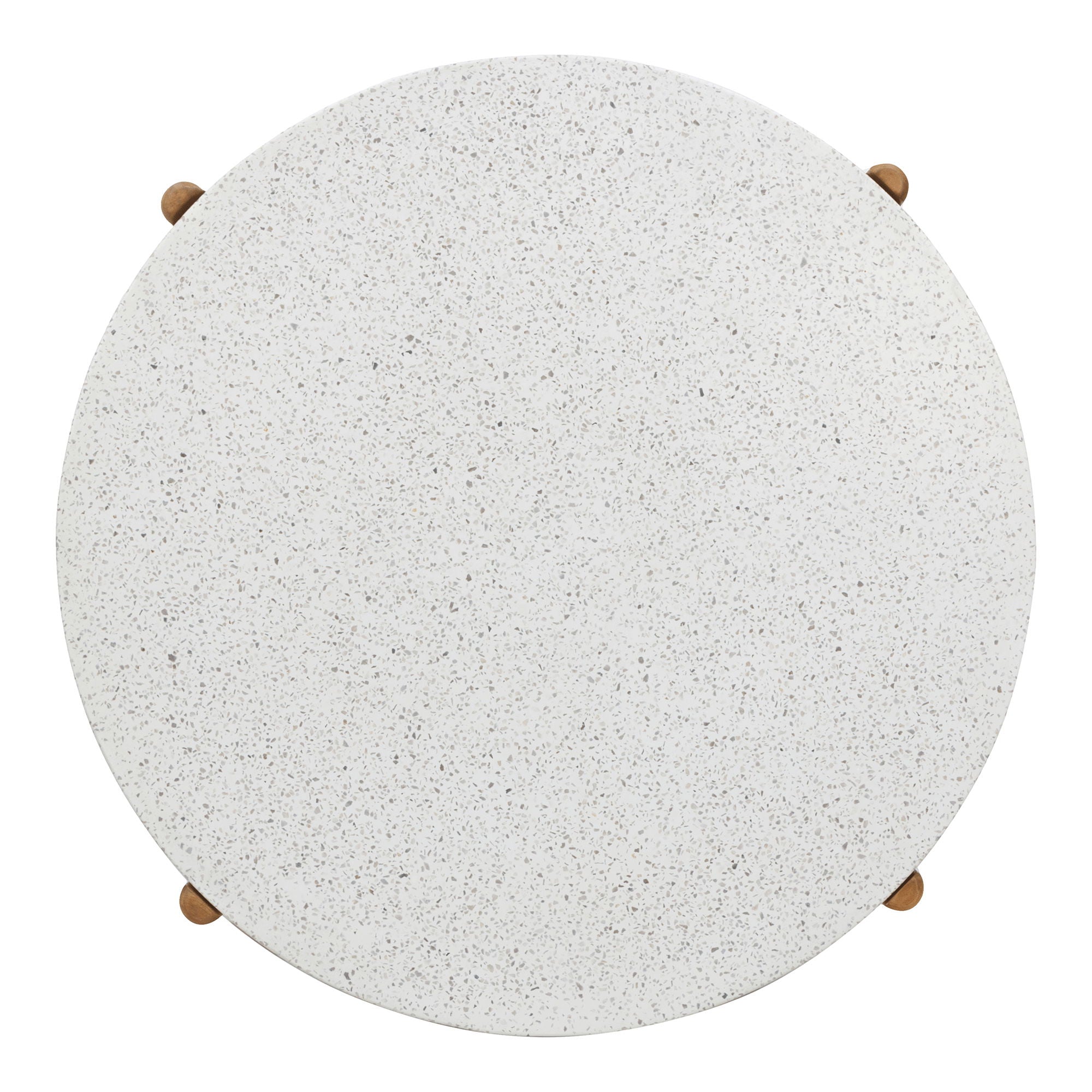 Sohvapöytä, akaasia/terazzo, luonto<br>Ø84,5x38,5 cm