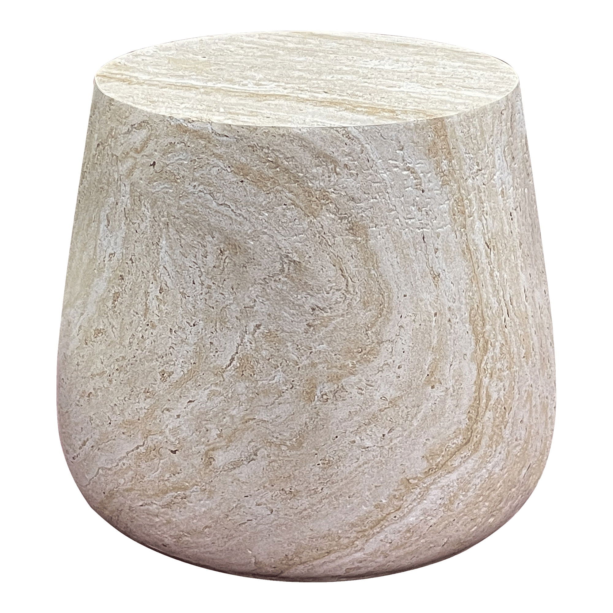 Sivupöytä, kuitusavi, luonto<br>Ø47,5x41 cm