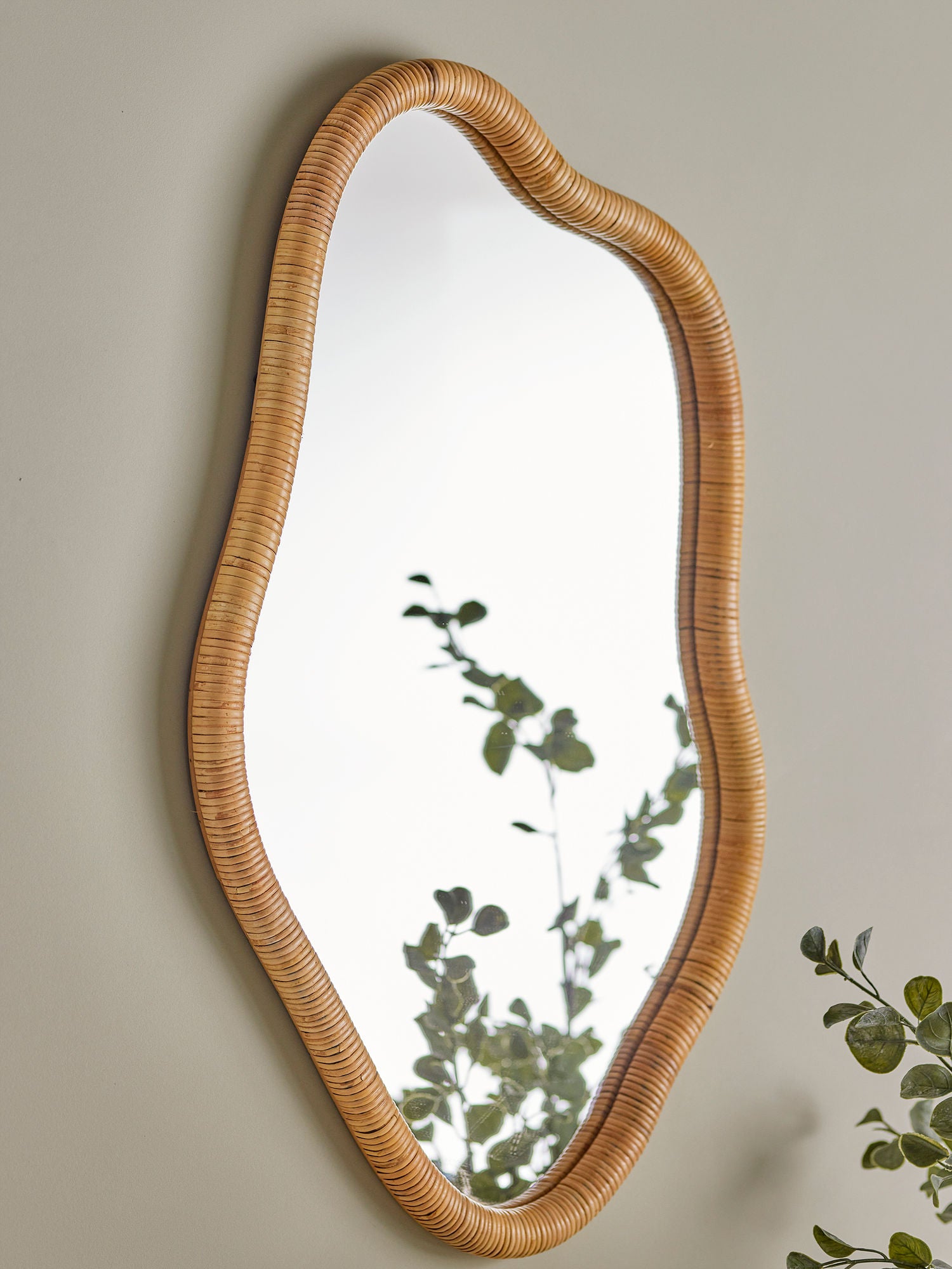 Bloomingville Ashlie Wall -peili, luonto, rottinki