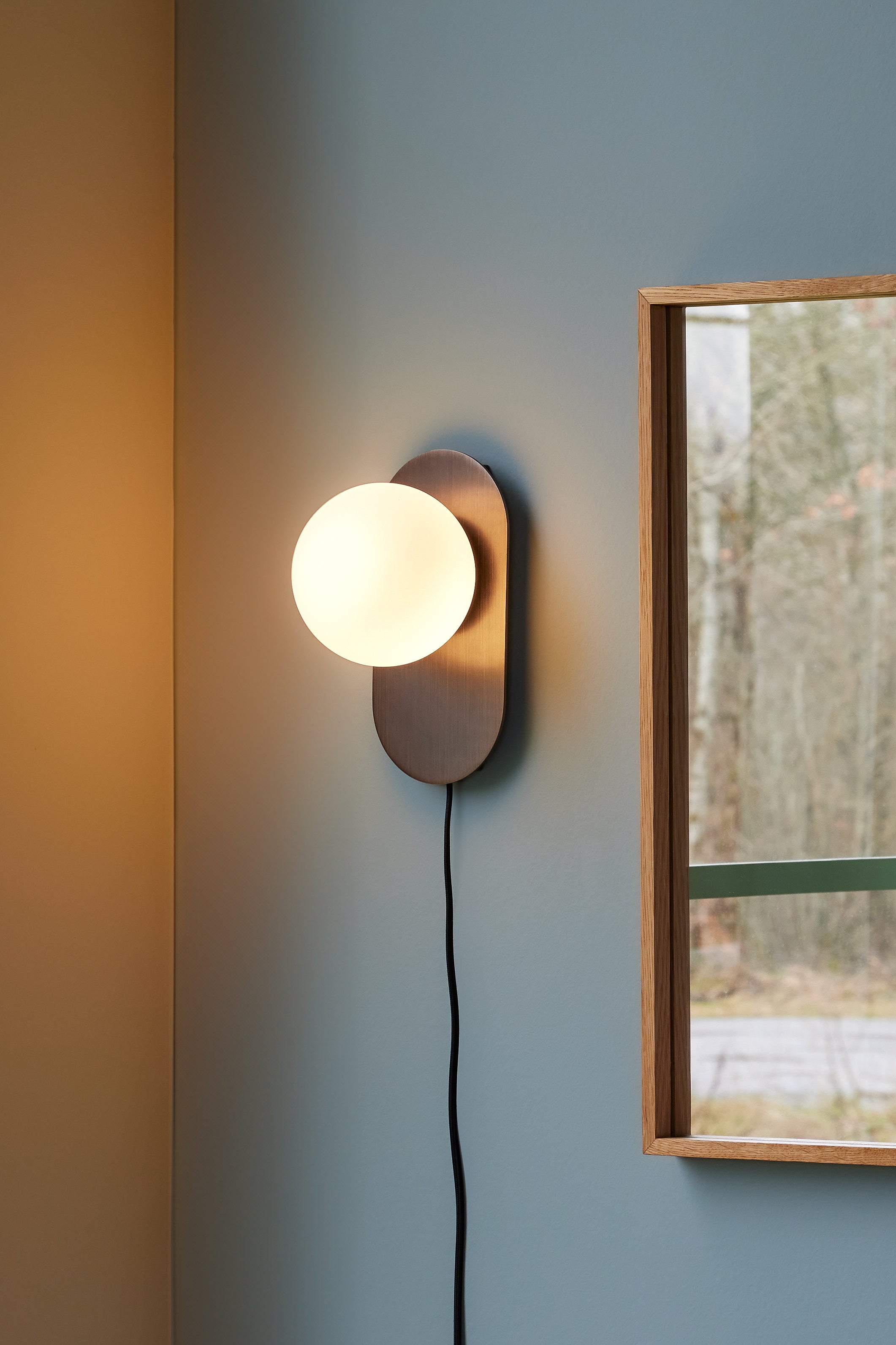 Kuu -seinävalaisin ruskistettu messinki - 24x12xh16cm, G9