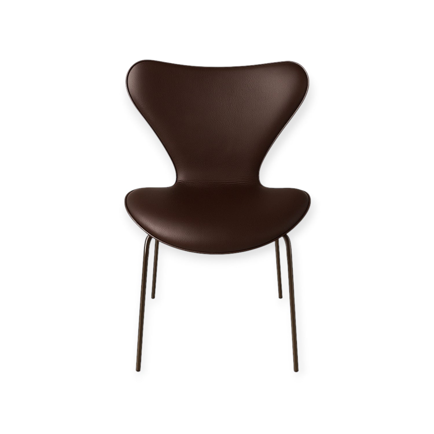 Koko päällinen Arne Jacobsen 3107 tuolille tummanruskeaa nahkaa